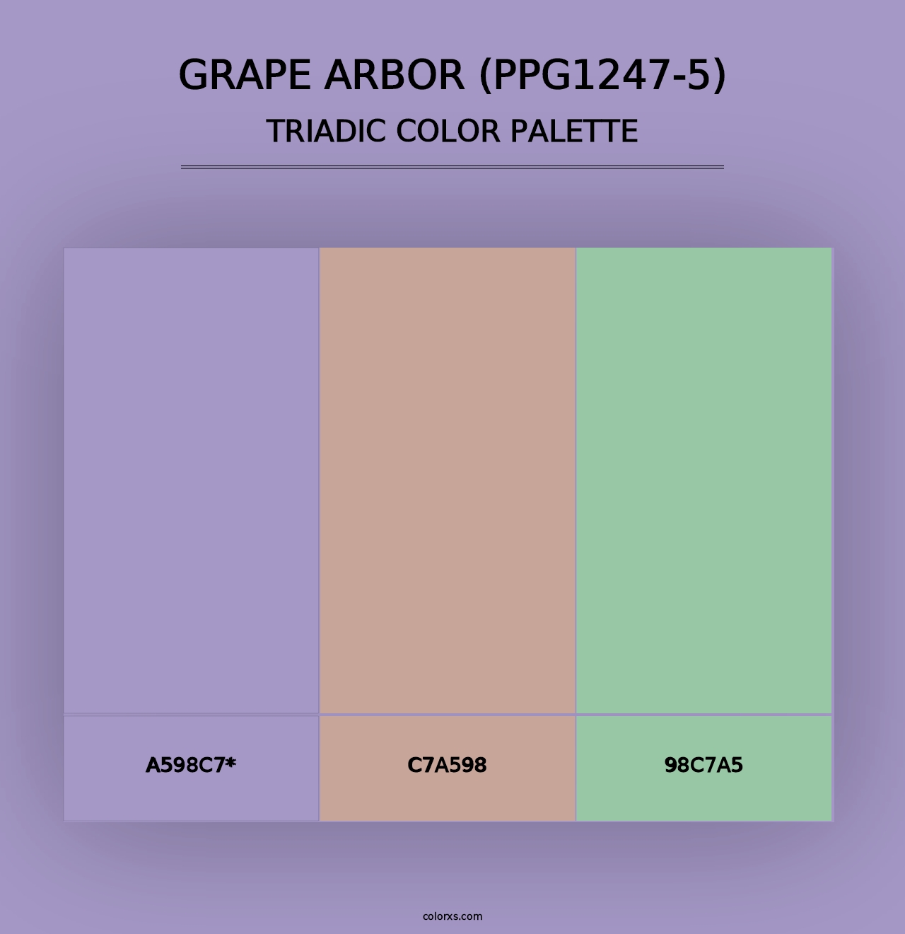 Grape Arbor (PPG1247-5) - Triadic Color Palette