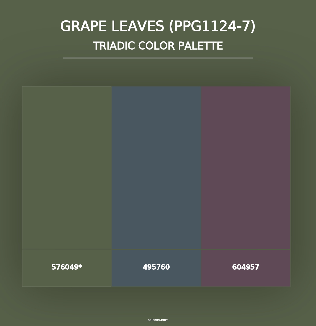 Grape Leaves (PPG1124-7) - Triadic Color Palette