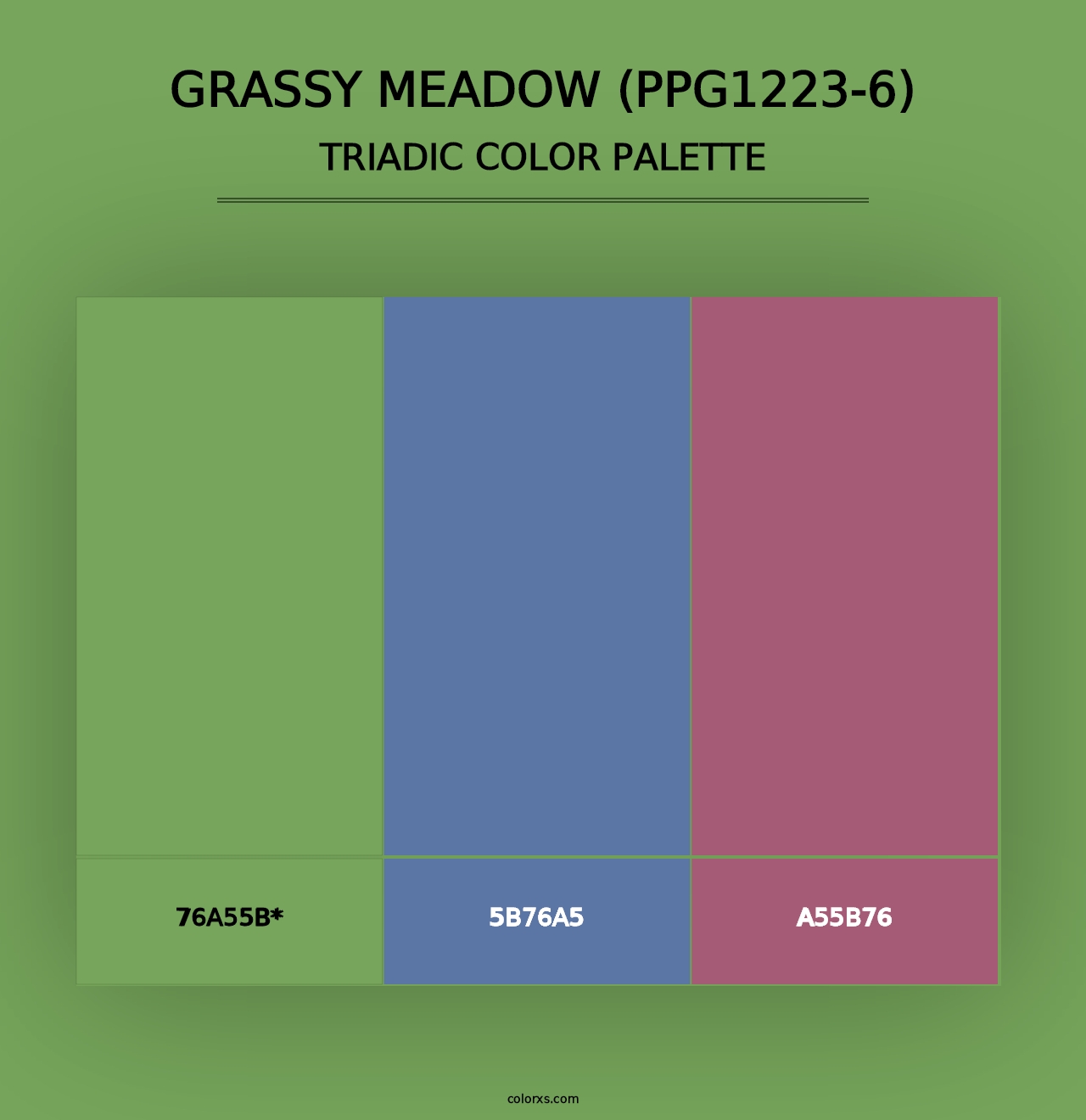 Grassy Meadow (PPG1223-6) - Triadic Color Palette