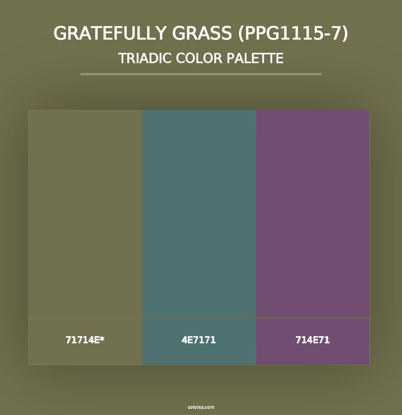 Gratefully Grass (PPG1115-7) - Triadic Color Palette