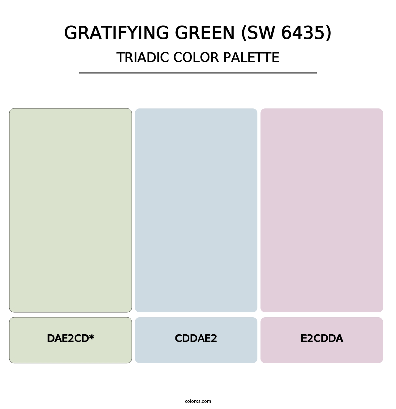 Gratifying Green (SW 6435) - Triadic Color Palette