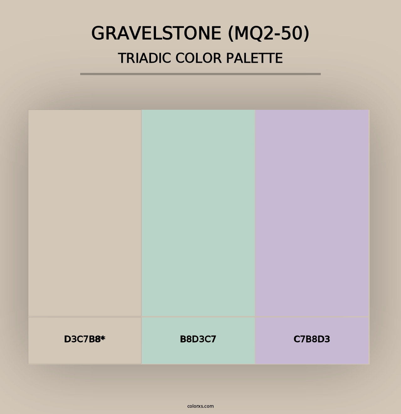 Gravelstone (MQ2-50) - Triadic Color Palette