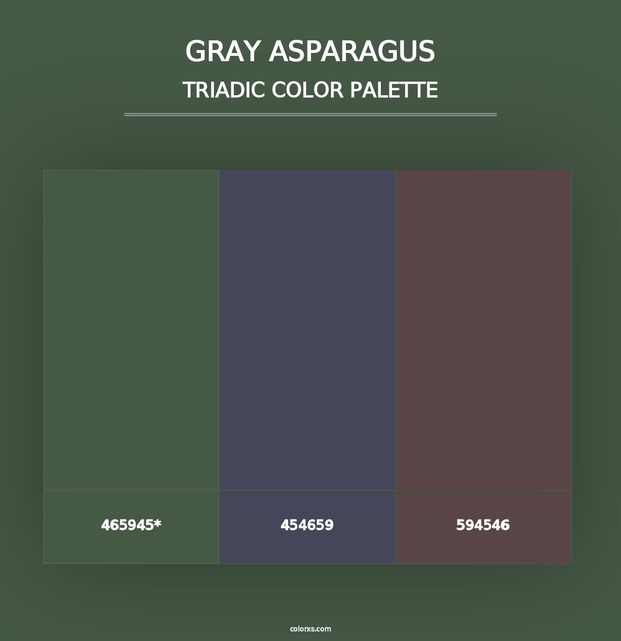 Gray Asparagus - Triadic Color Palette