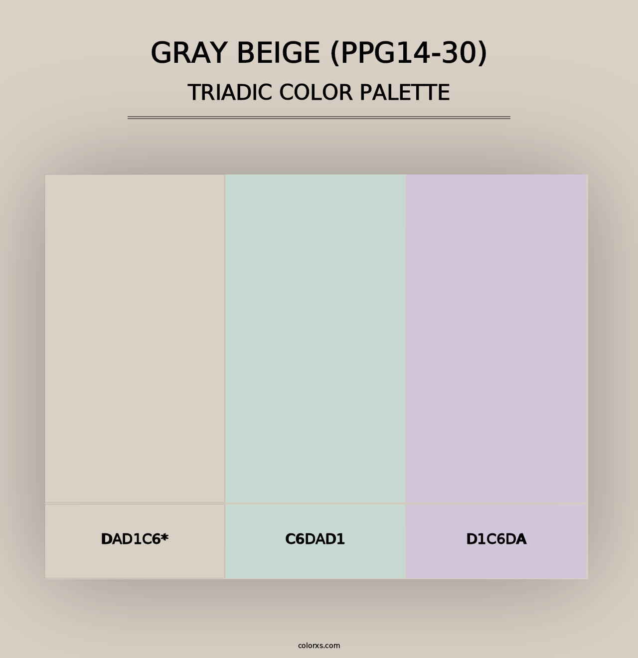 Gray Beige (PPG14-30) - Triadic Color Palette