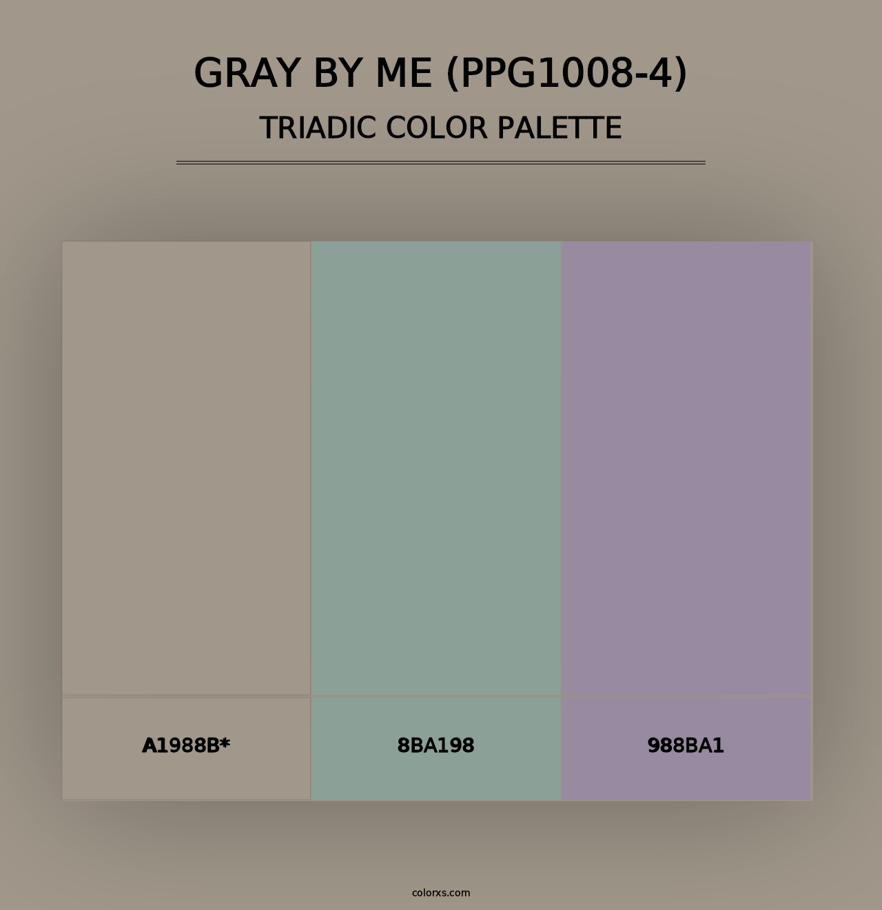 Gray By Me (PPG1008-4) - Triadic Color Palette