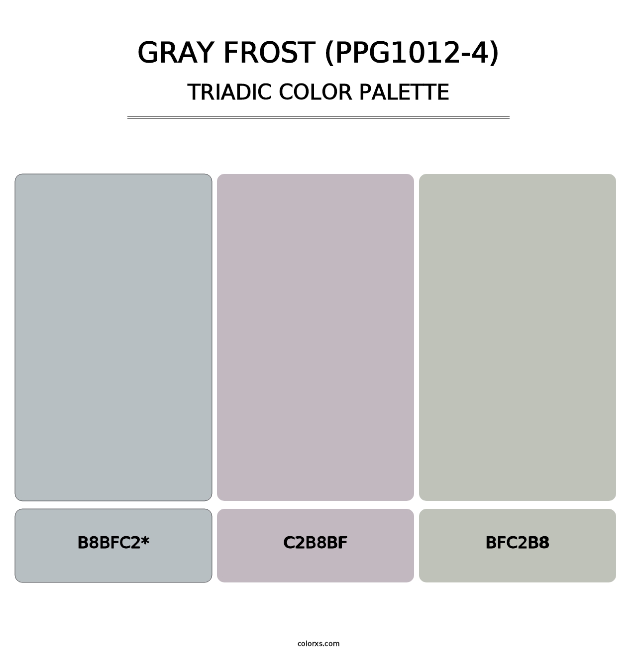 Gray Frost (PPG1012-4) - Triadic Color Palette