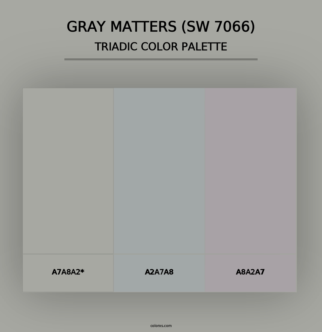 Gray Matters (SW 7066) - Triadic Color Palette