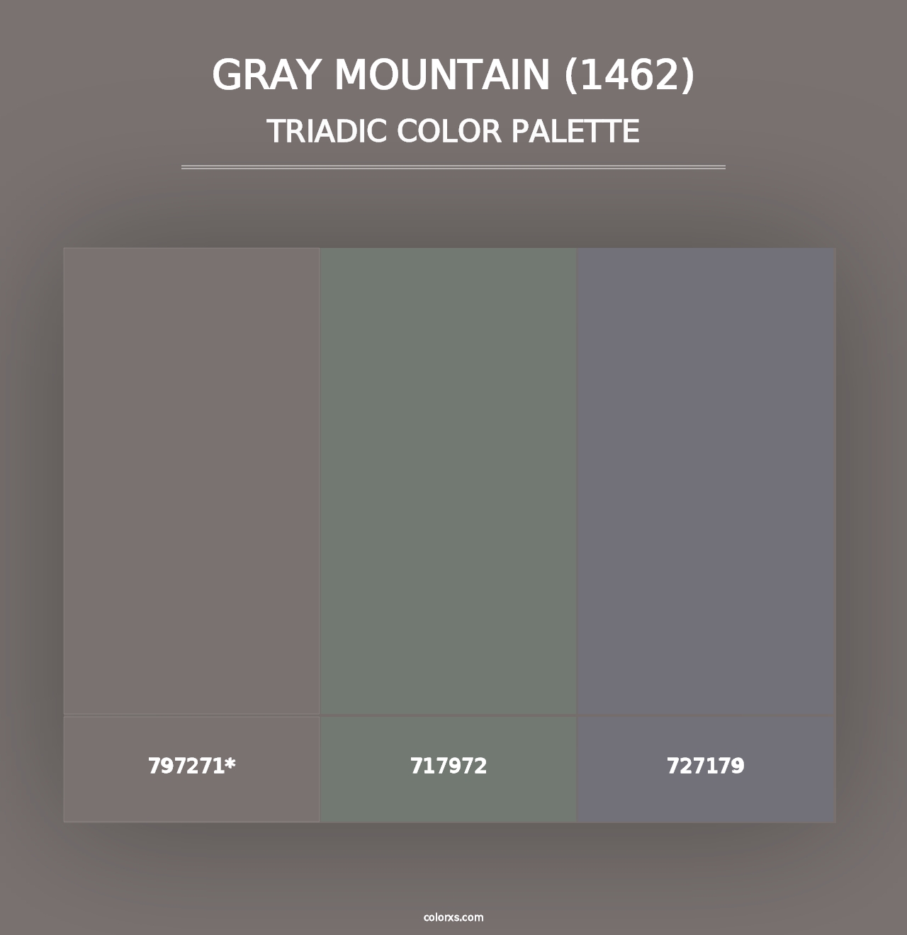 Gray Mountain (1462) - Triadic Color Palette