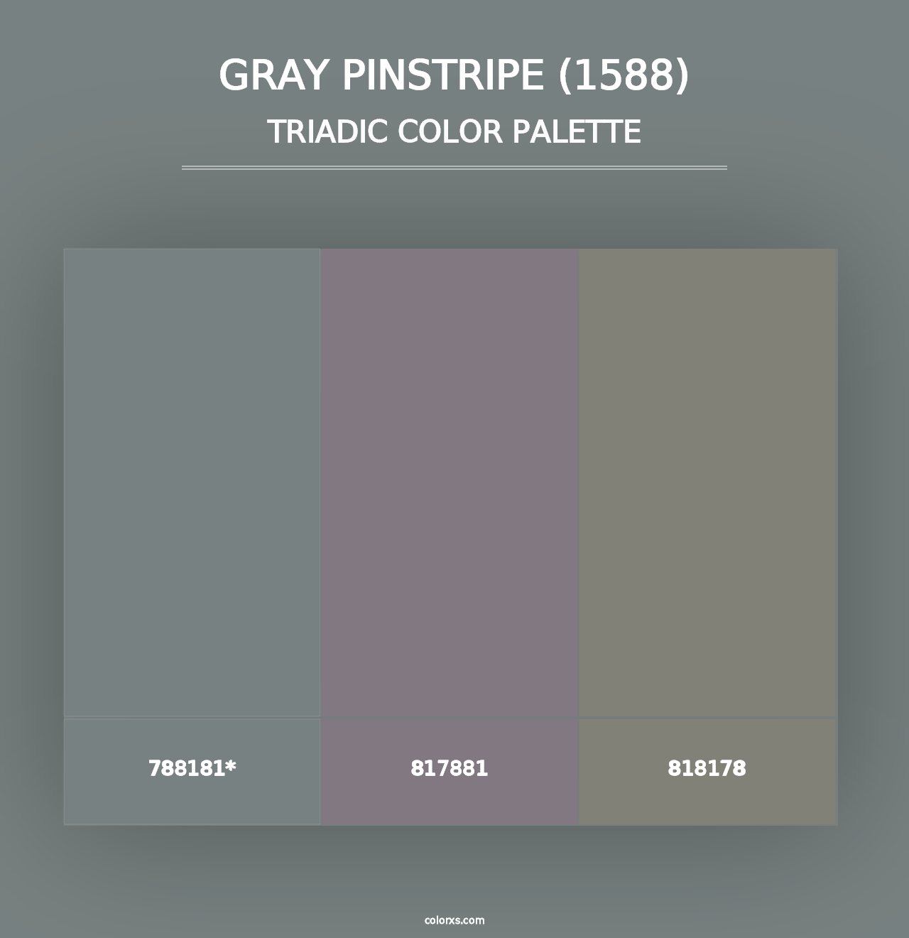 Gray Pinstripe (1588) - Triadic Color Palette