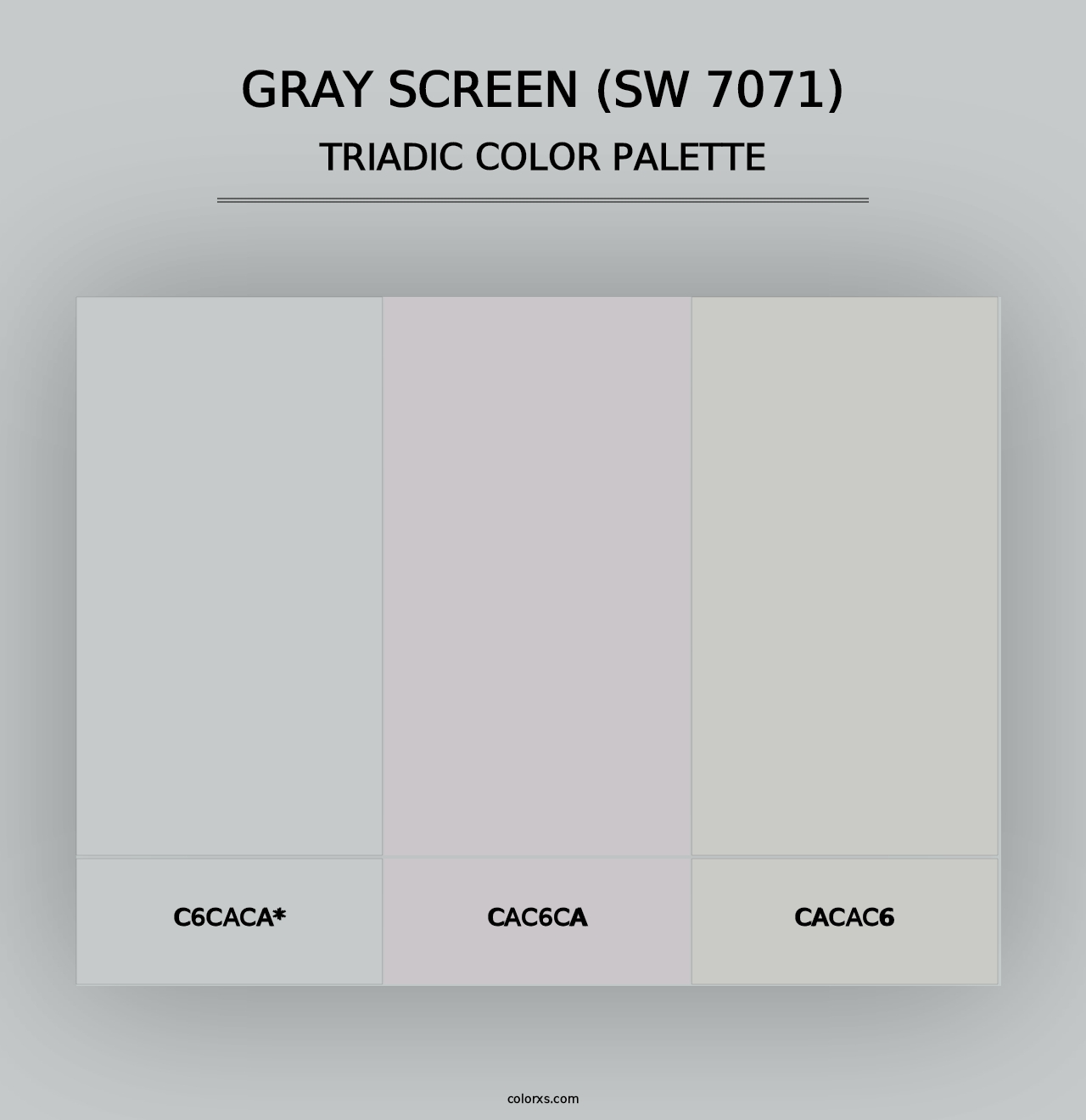 Gray Screen (SW 7071) - Triadic Color Palette