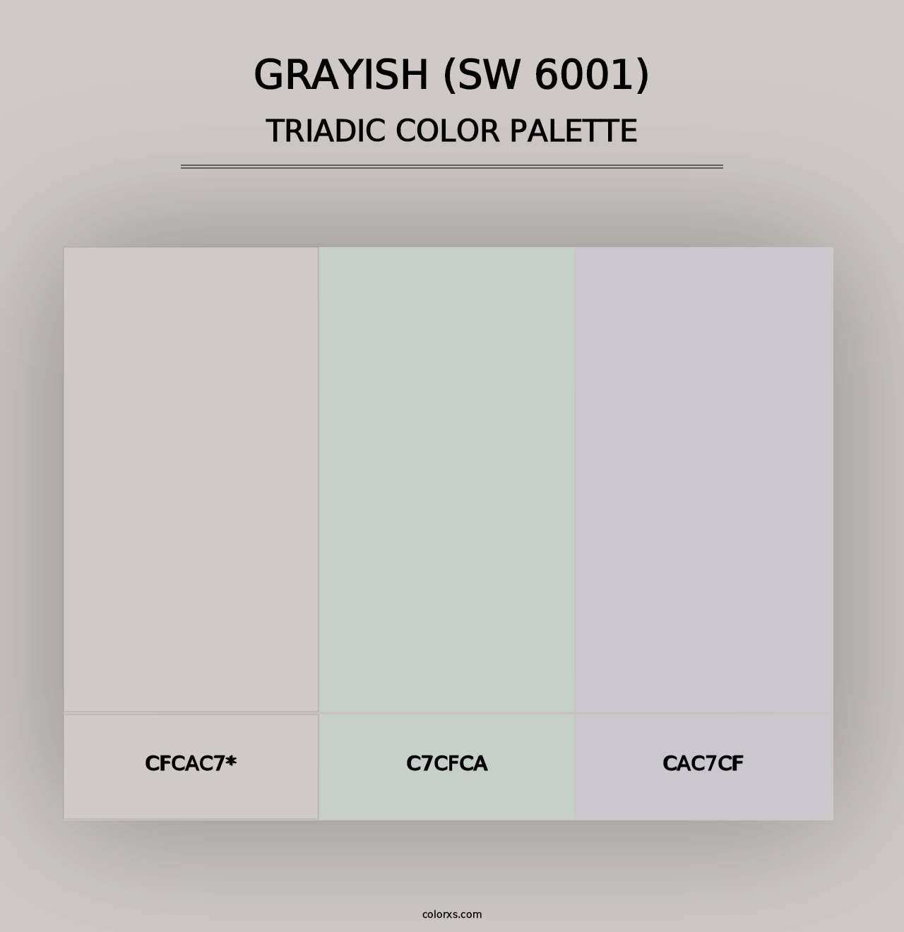 Grayish (SW 6001) - Triadic Color Palette