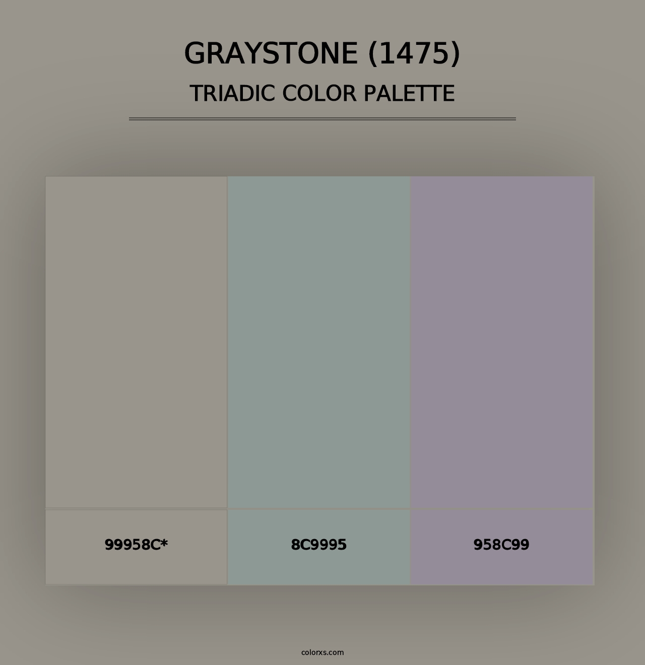 Graystone (1475) - Triadic Color Palette