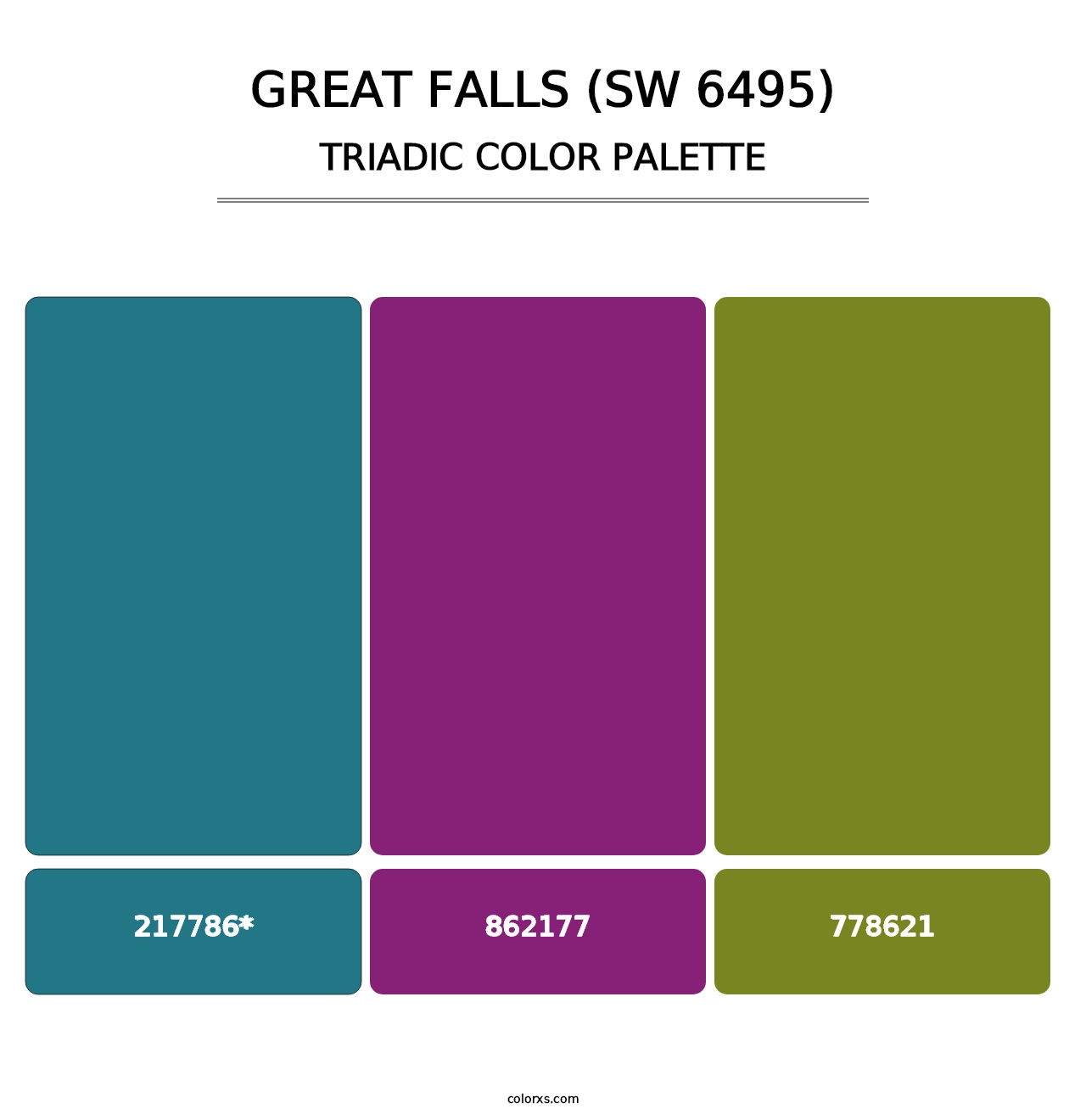 Great Falls (SW 6495) - Triadic Color Palette