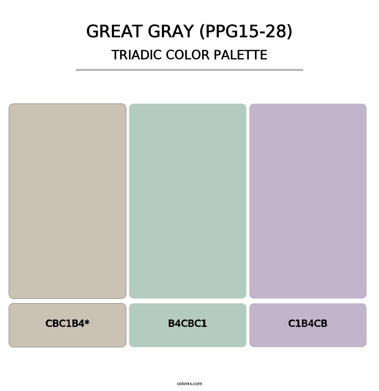 Great Gray (PPG15-28) - Triadic Color Palette