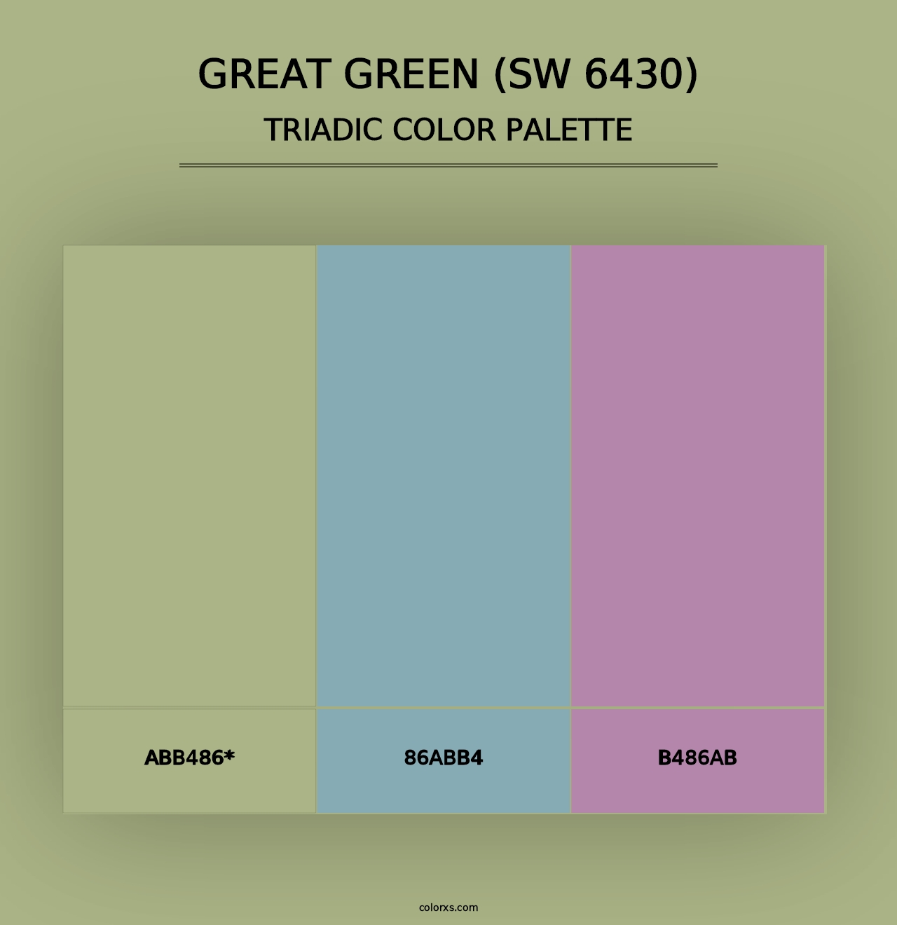 Great Green (SW 6430) - Triadic Color Palette