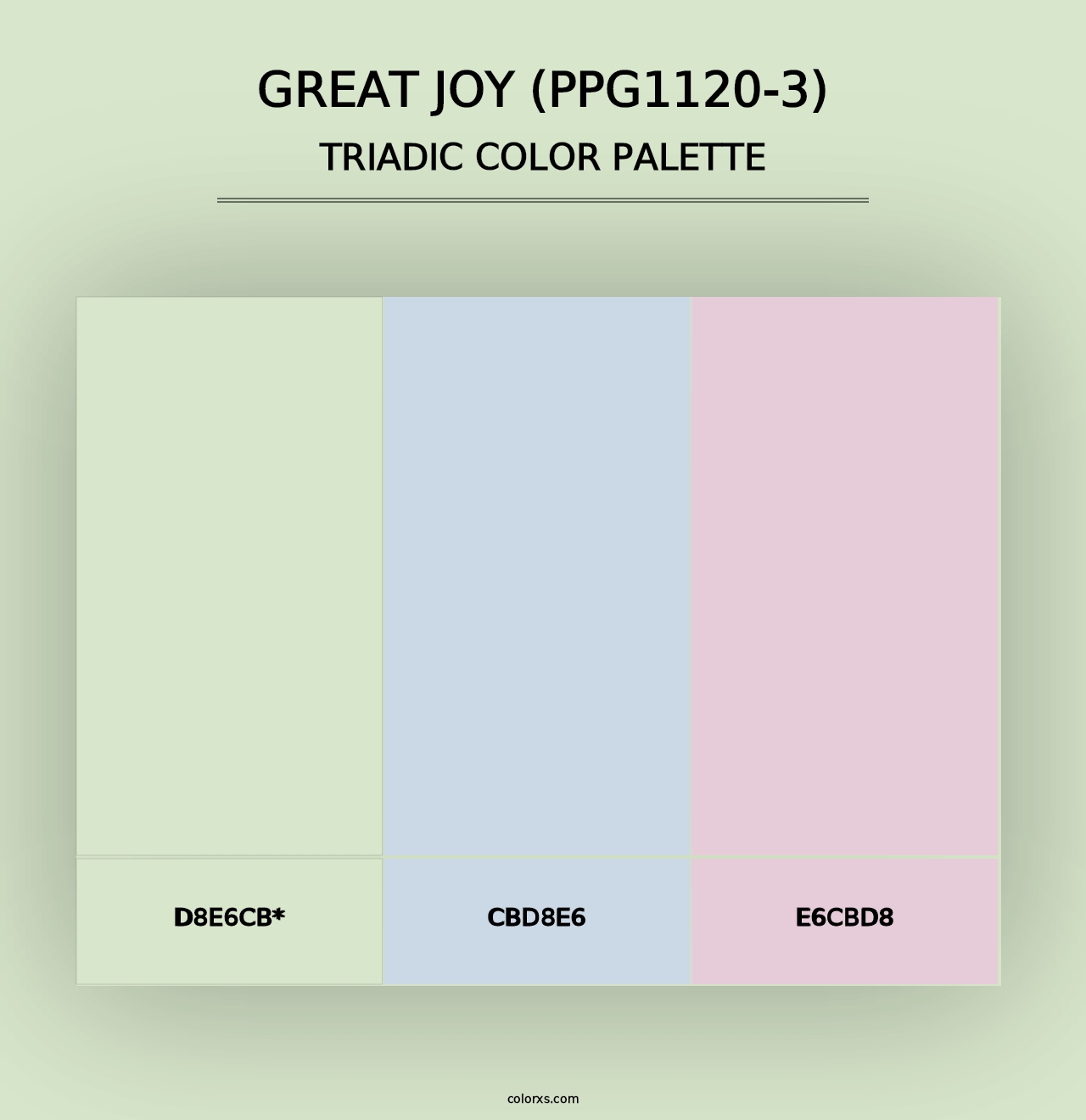 Great Joy (PPG1120-3) - Triadic Color Palette