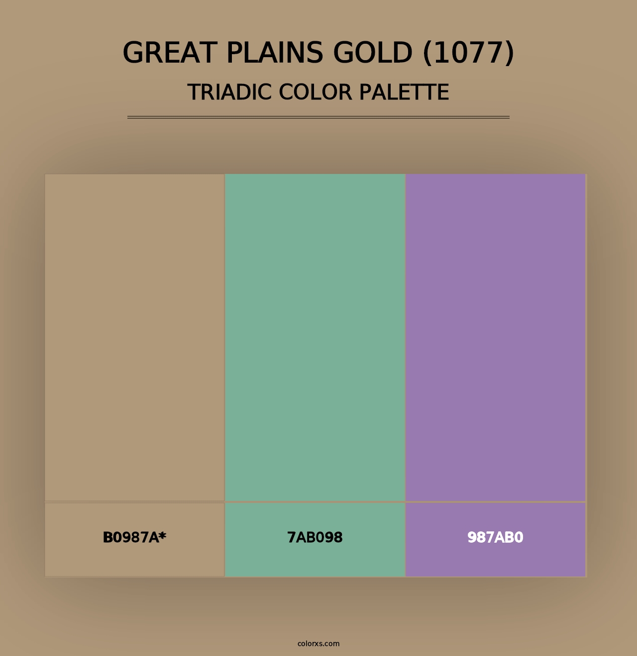 Great Plains Gold (1077) - Triadic Color Palette