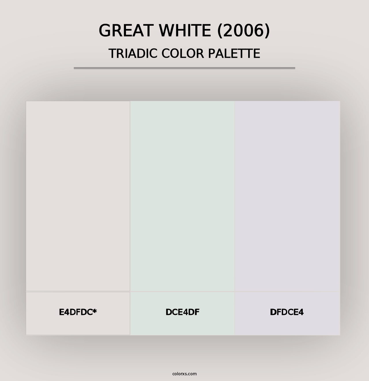 Great White (2006) - Triadic Color Palette