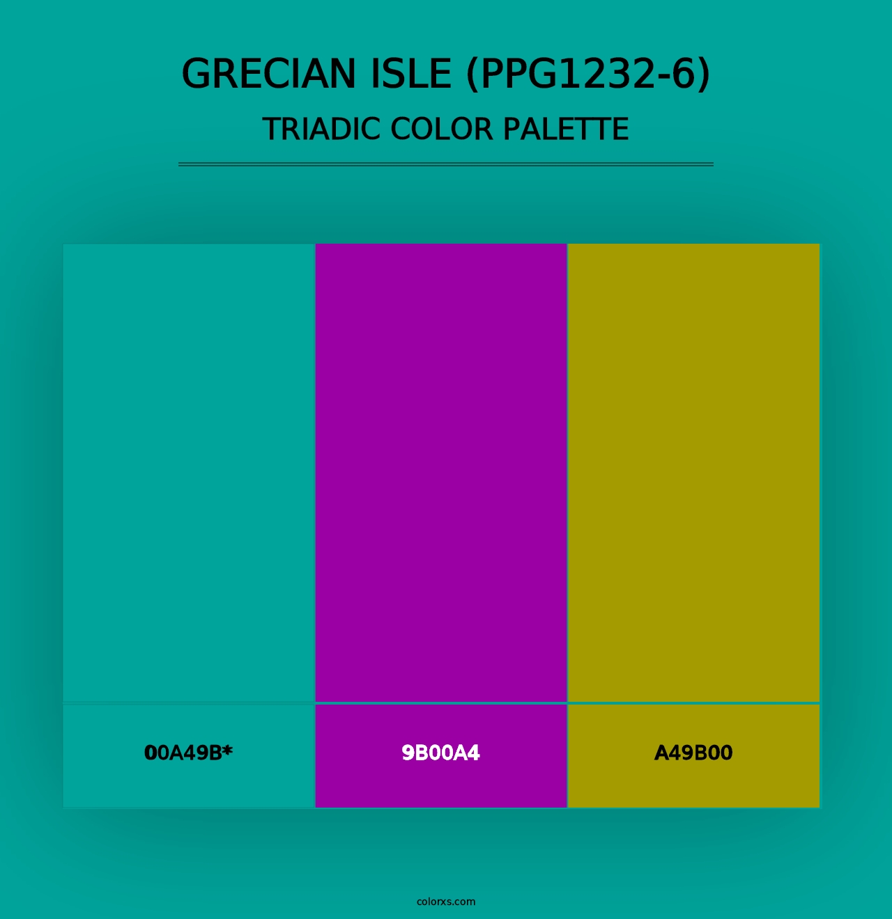 Grecian Isle (PPG1232-6) - Triadic Color Palette