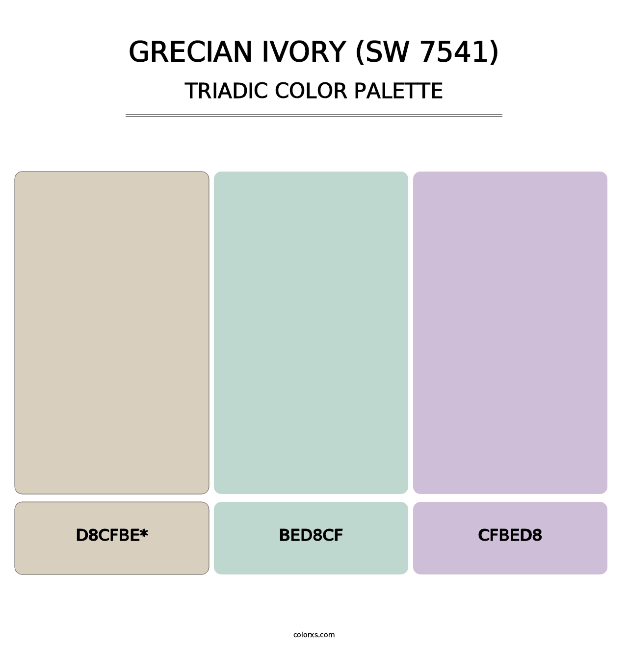 Grecian Ivory (SW 7541) - Triadic Color Palette