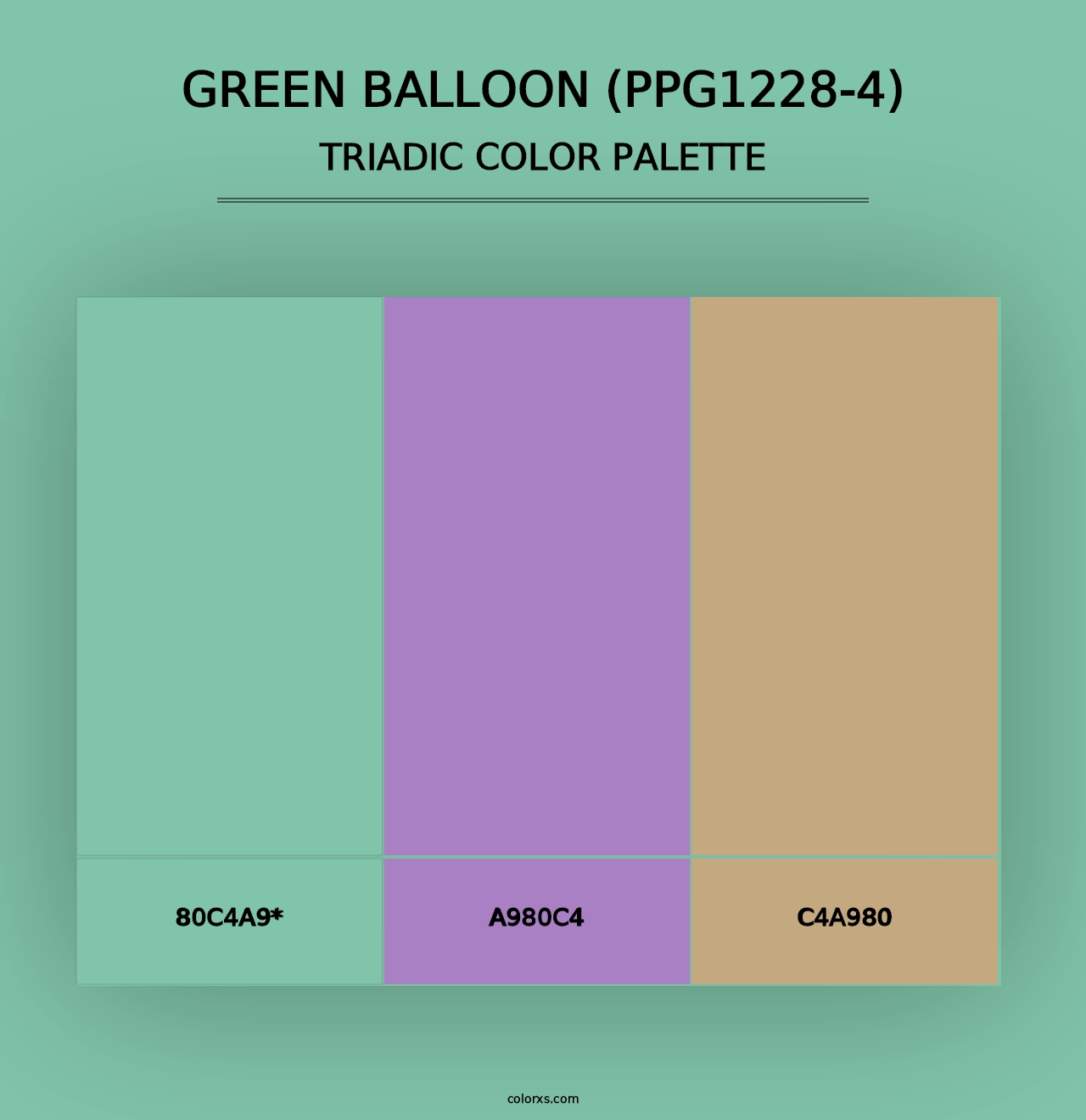 Green Balloon (PPG1228-4) - Triadic Color Palette