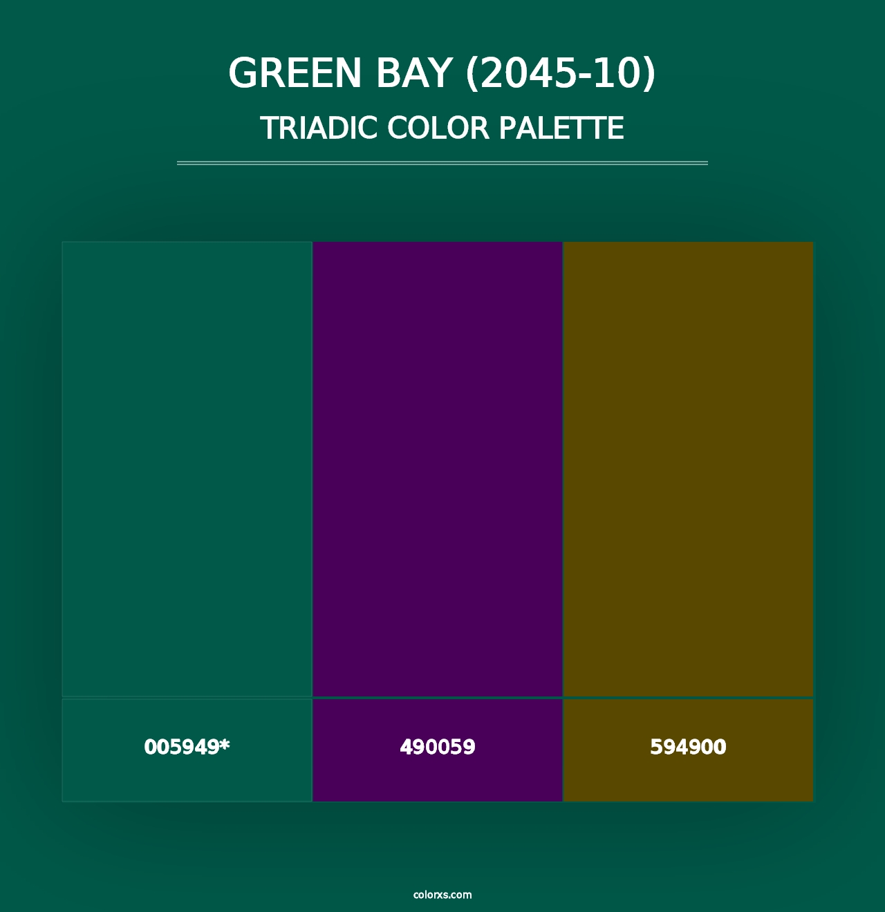 Green Bay (2045-10) - Triadic Color Palette