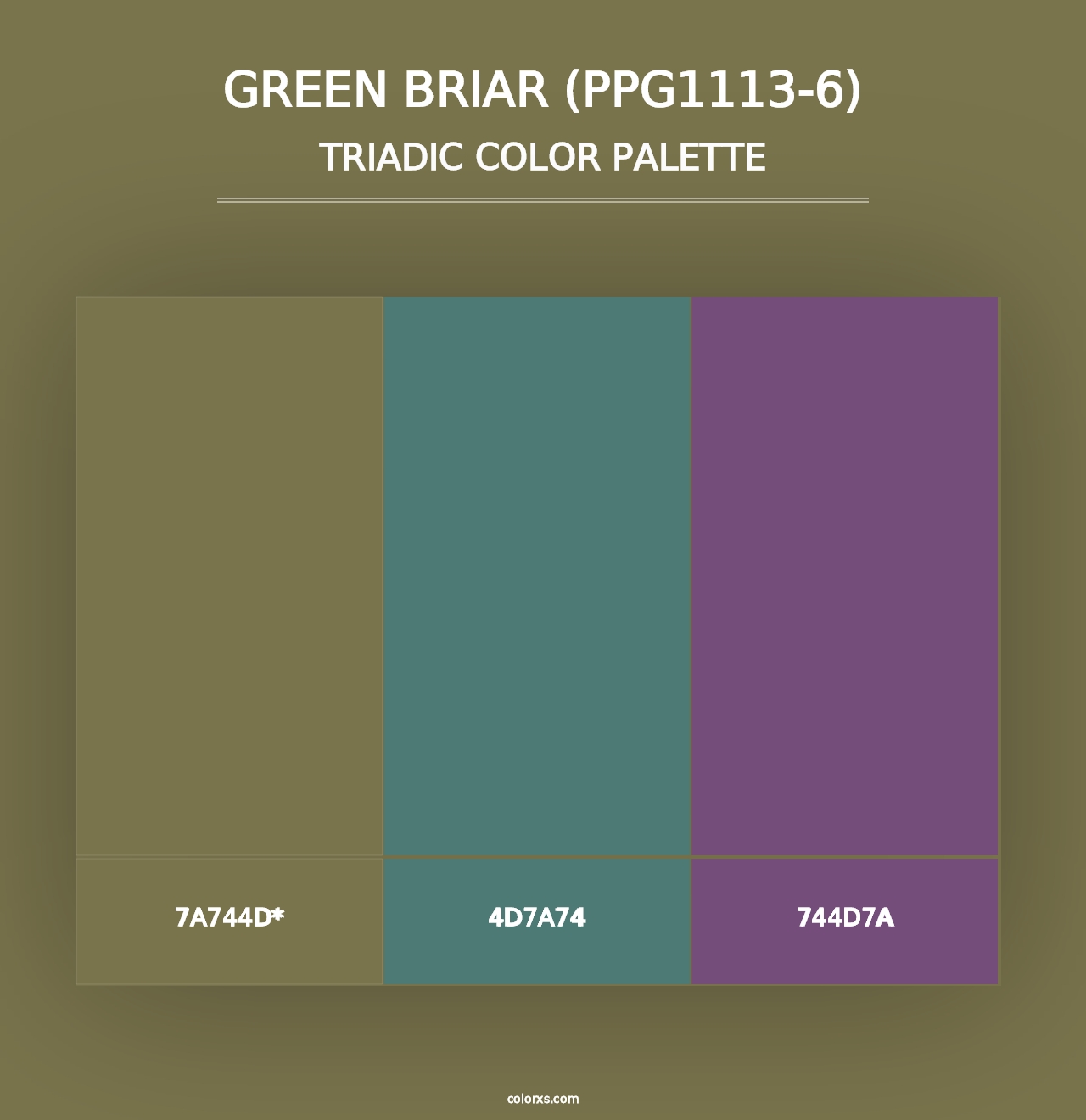 Green Briar (PPG1113-6) - Triadic Color Palette