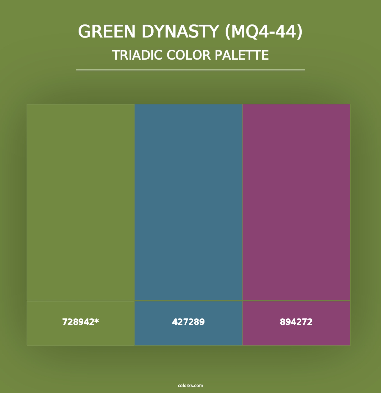 Green Dynasty (MQ4-44) - Triadic Color Palette