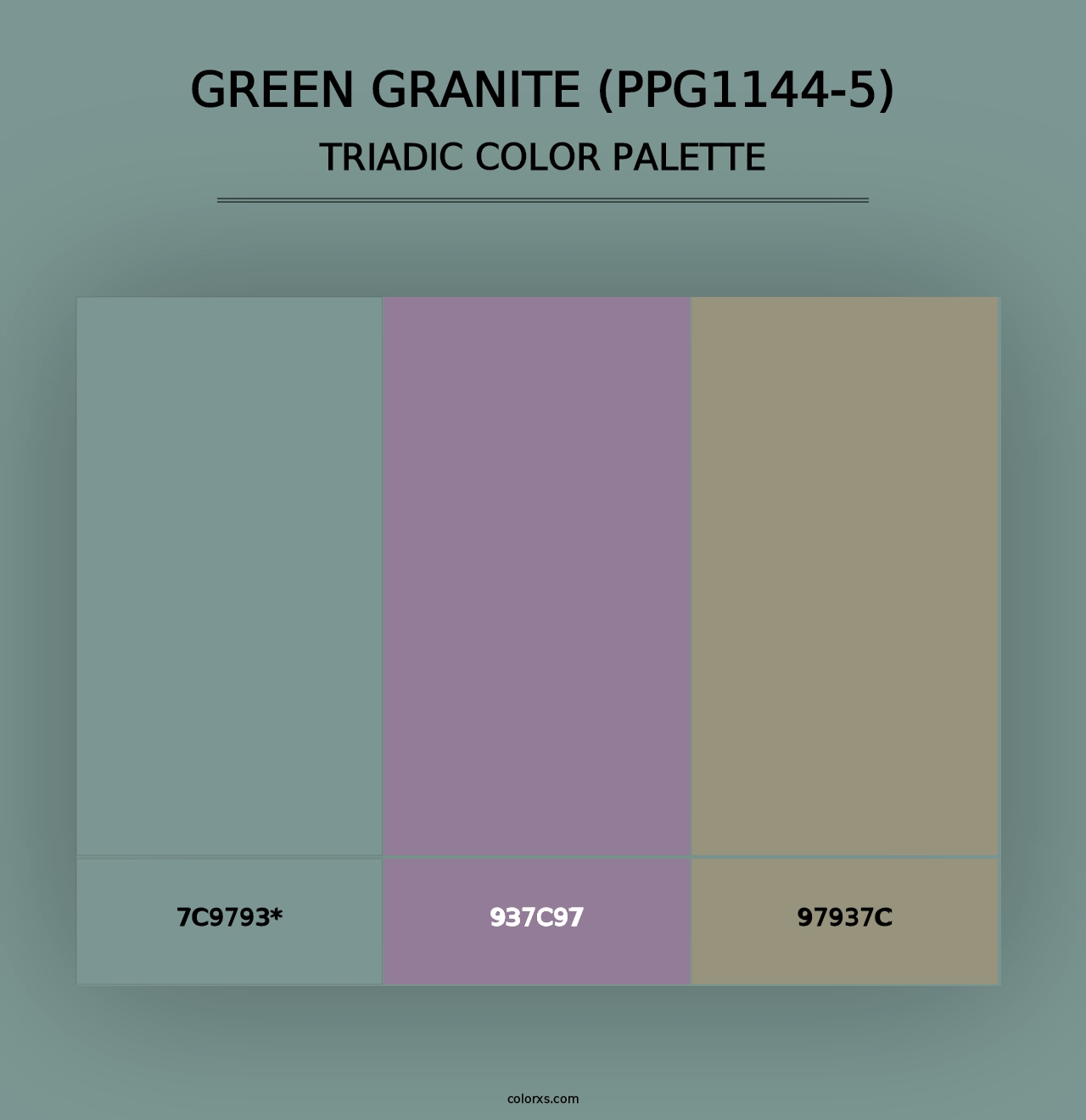 Green Granite (PPG1144-5) - Triadic Color Palette