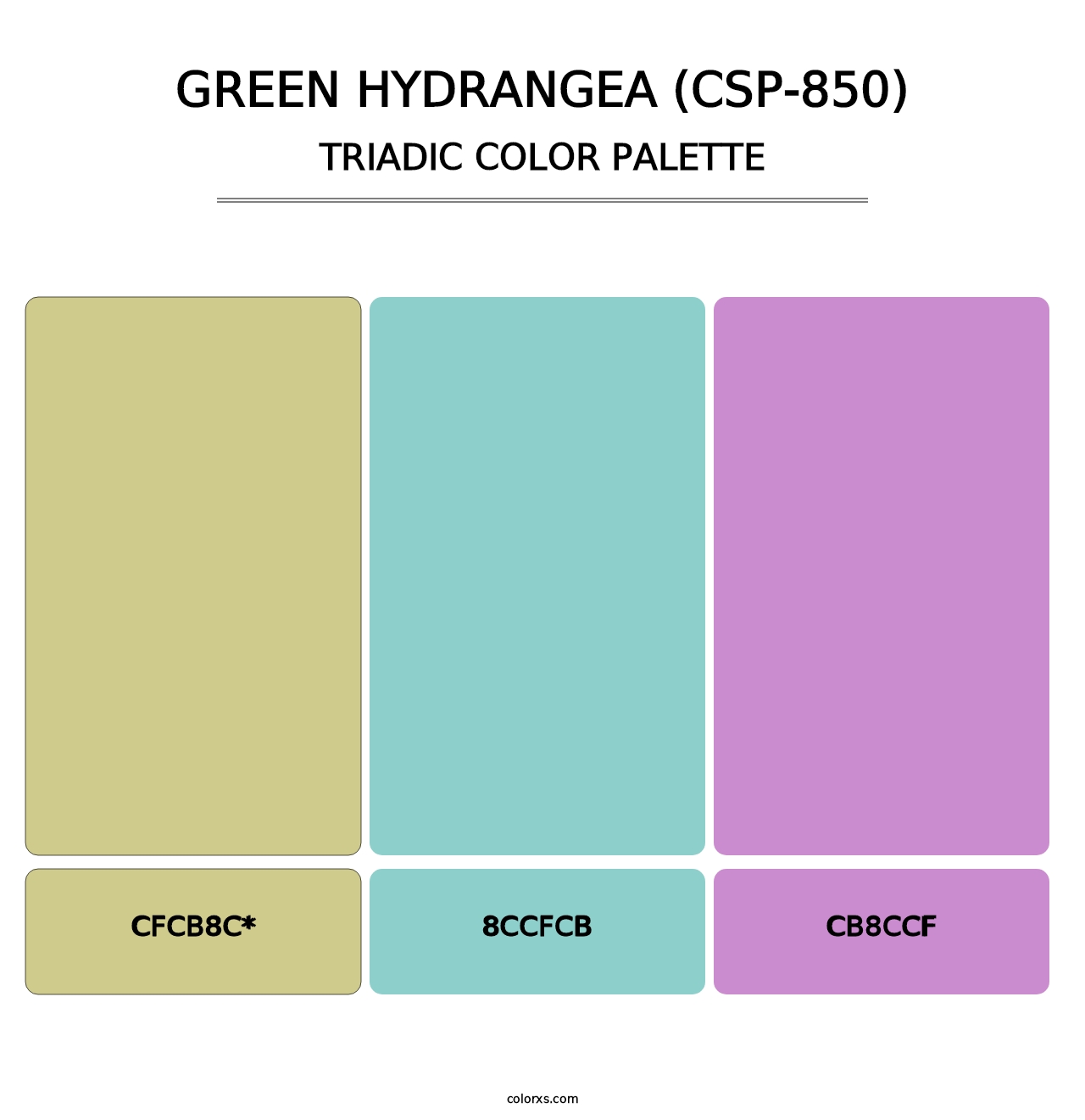 Green Hydrangea (CSP-850) - Triadic Color Palette