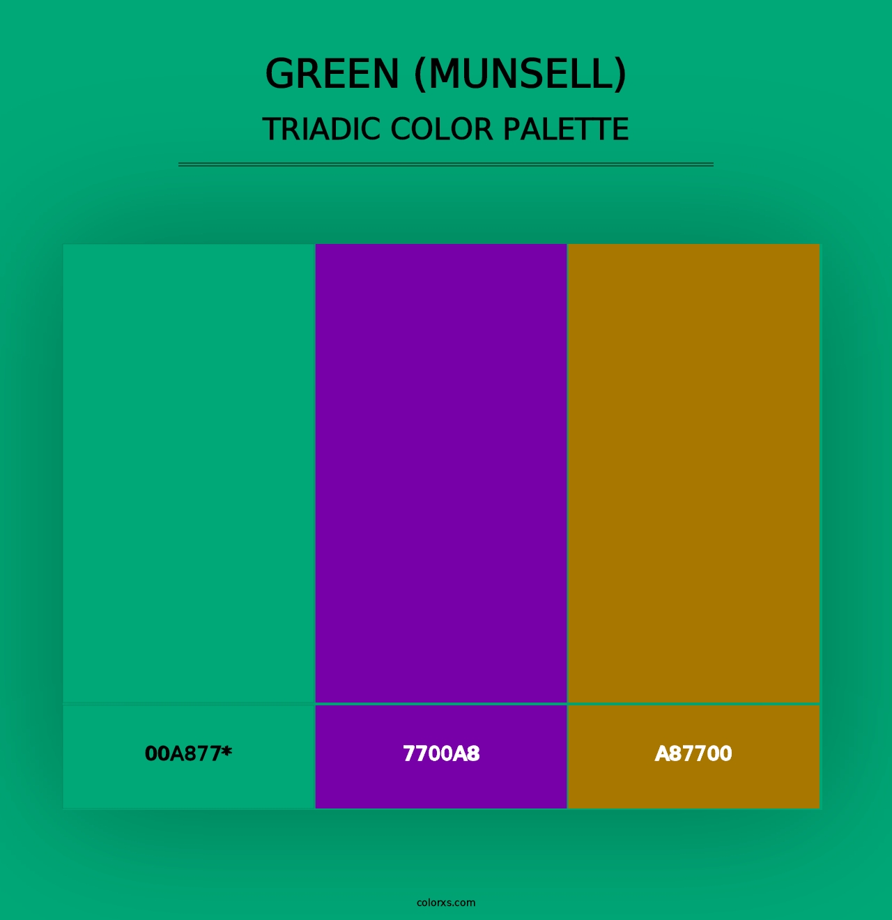 Green (Munsell) - Triadic Color Palette