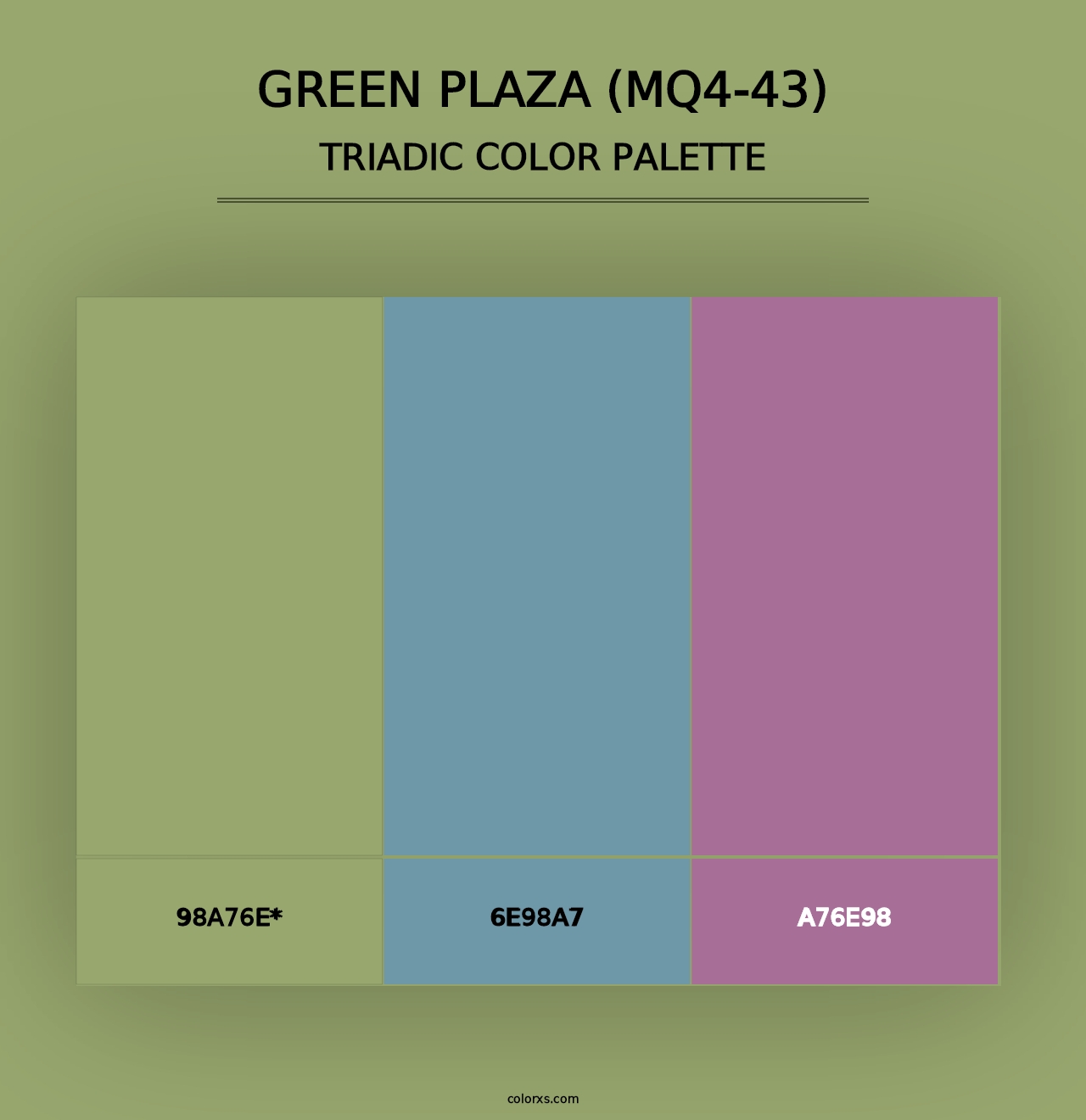 Green Plaza (MQ4-43) - Triadic Color Palette