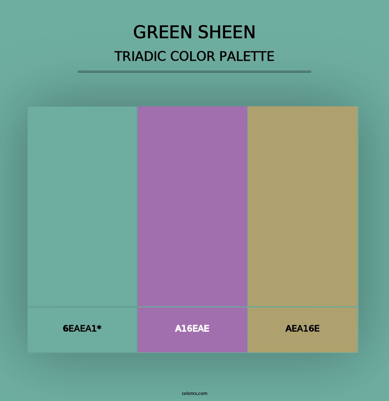 Green Sheen - Triadic Color Palette