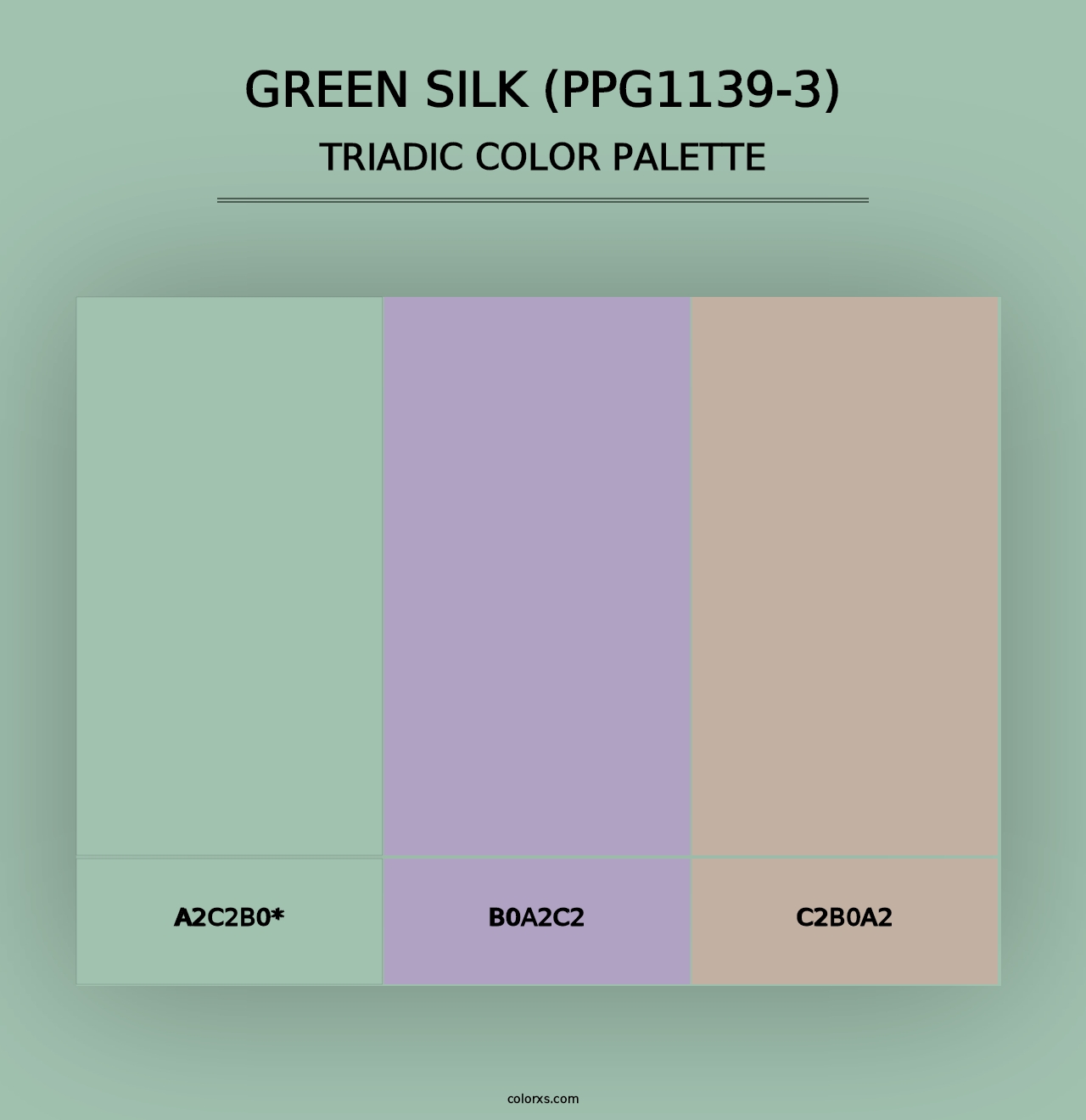 Green Silk (PPG1139-3) - Triadic Color Palette