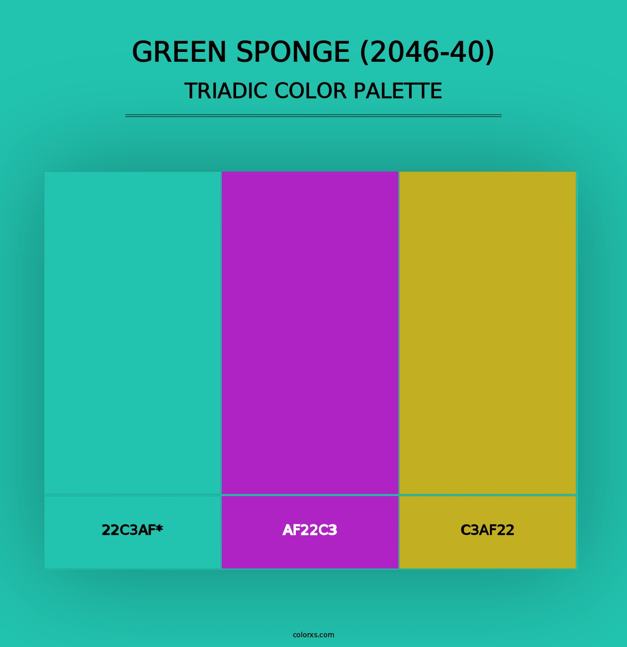 Green Sponge (2046-40) - Triadic Color Palette