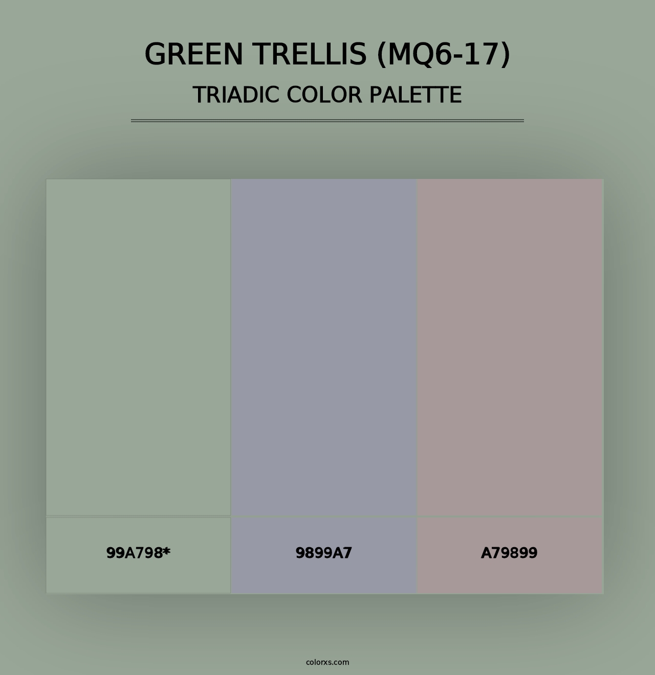 Green Trellis (MQ6-17) - Triadic Color Palette