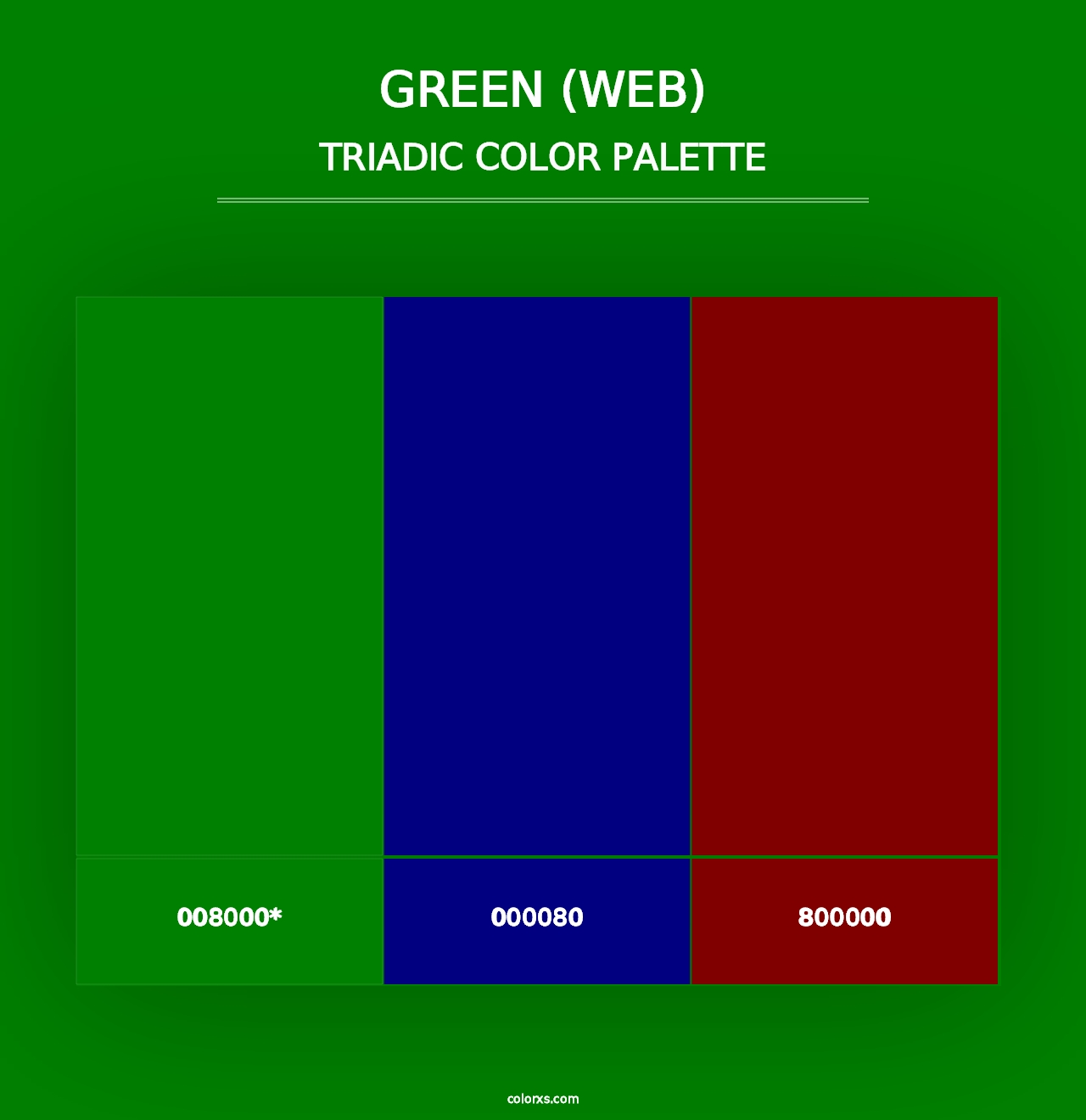 Green (Web) - Triadic Color Palette