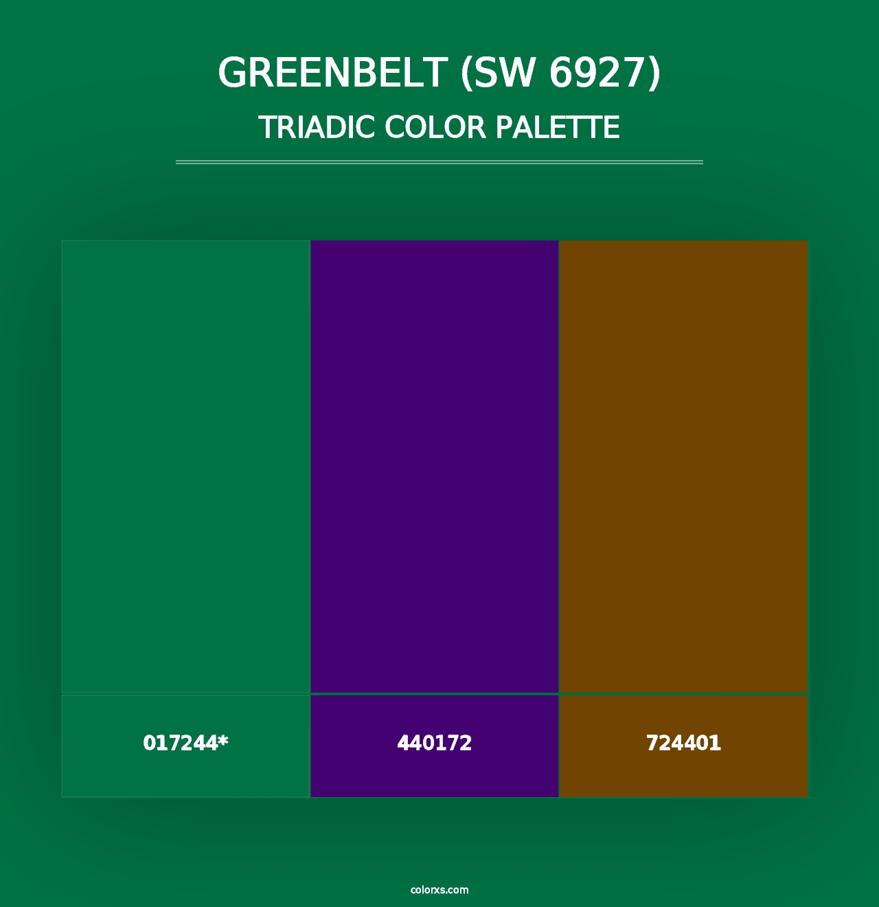 Greenbelt (SW 6927) - Triadic Color Palette