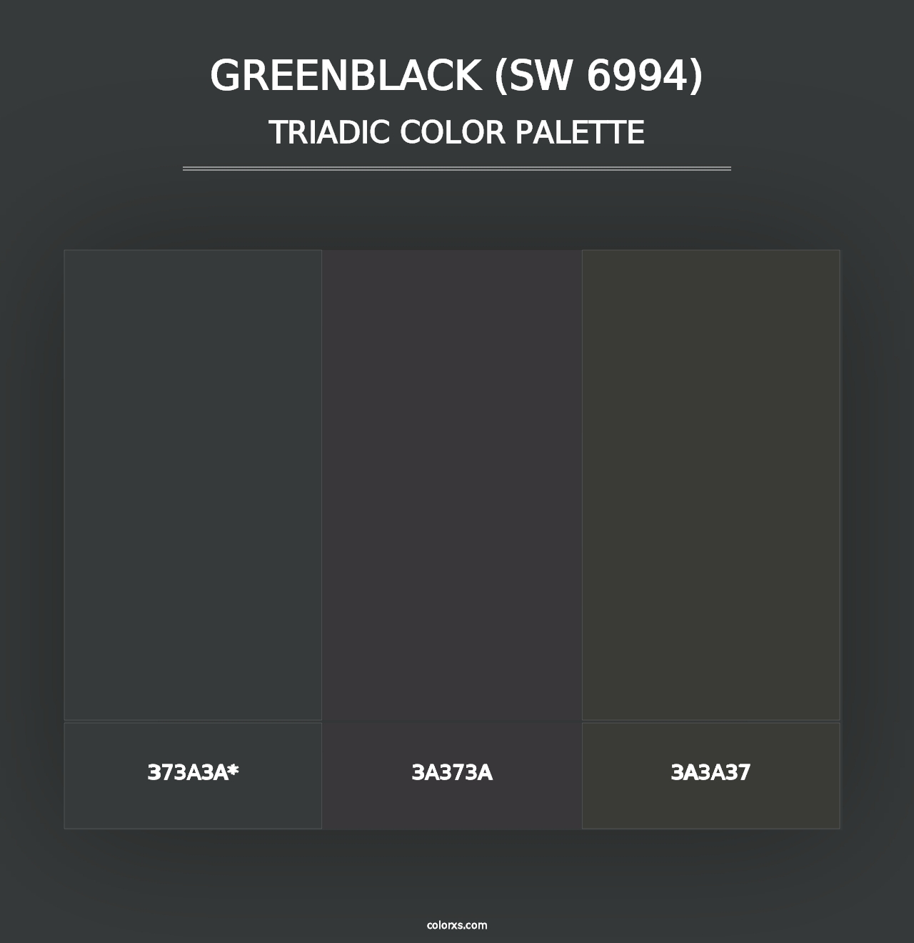 Greenblack (SW 6994) - Triadic Color Palette