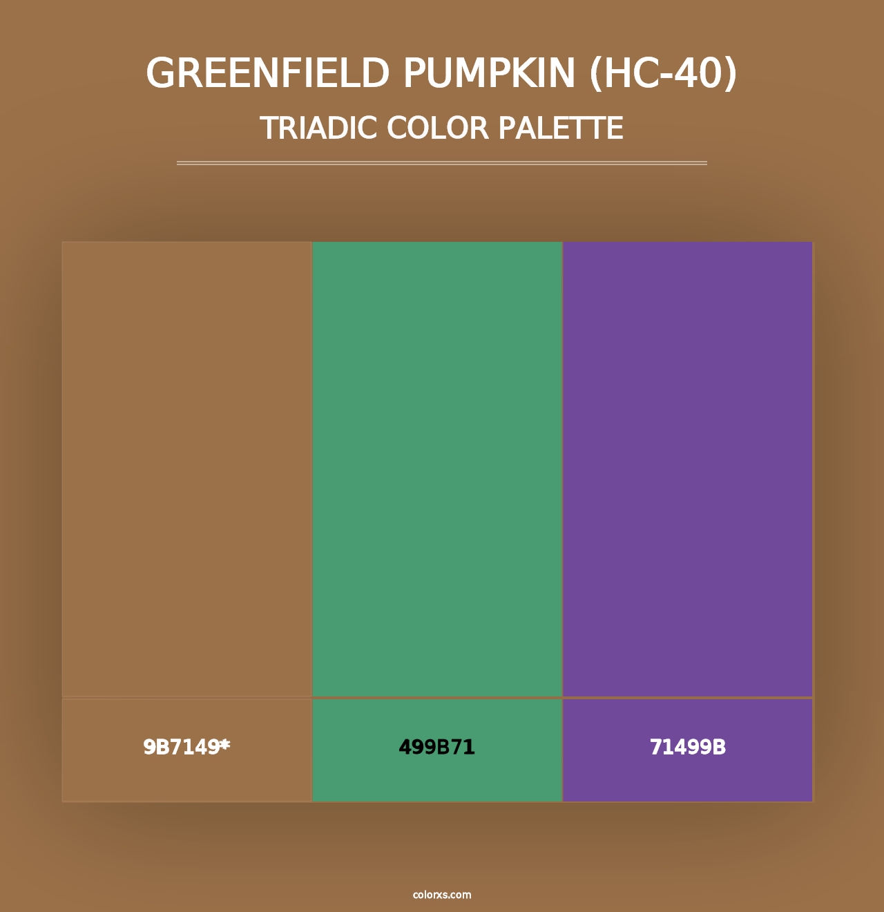 Greenfield Pumpkin (HC-40) - Triadic Color Palette