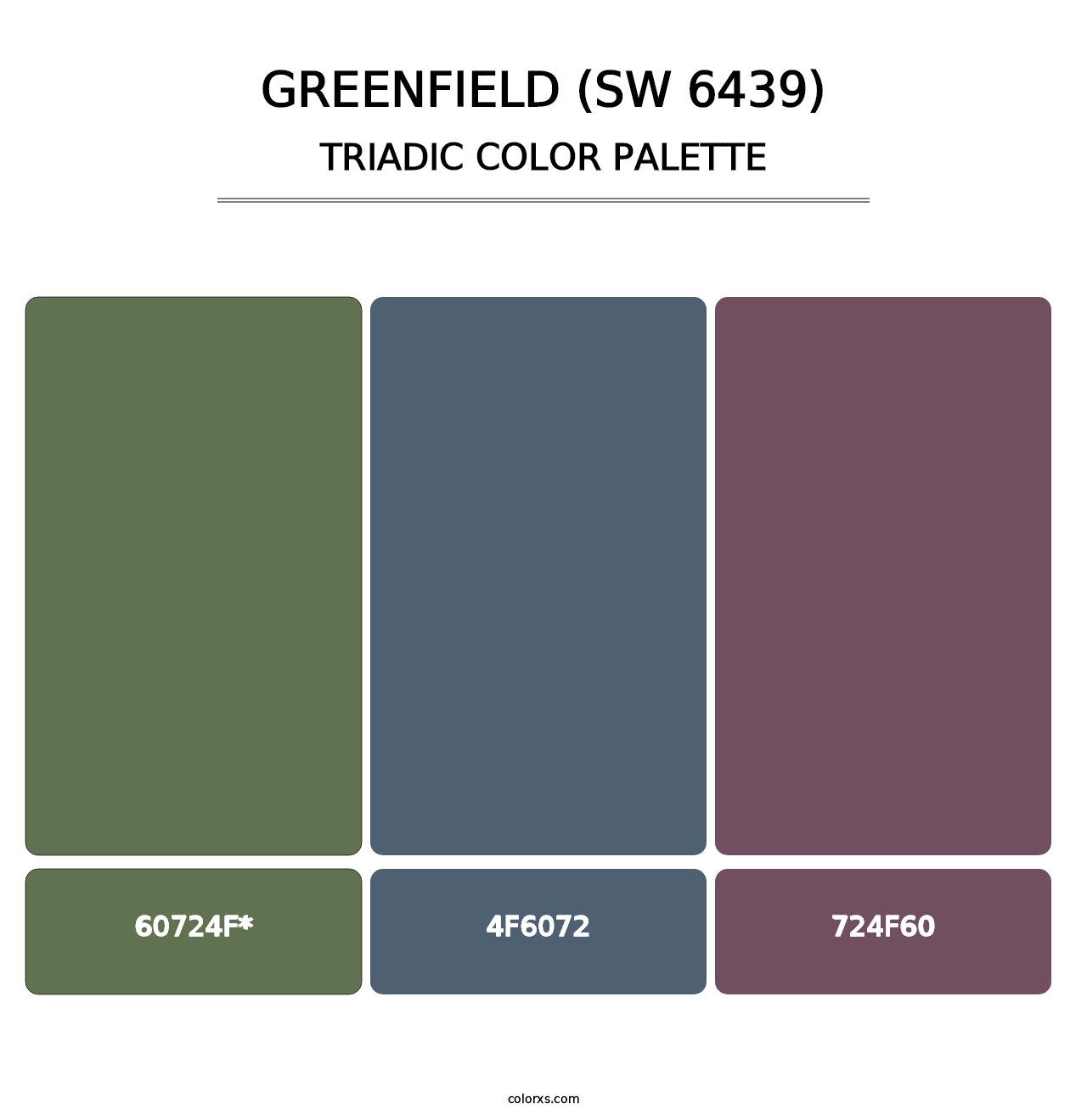 Greenfield (SW 6439) - Triadic Color Palette