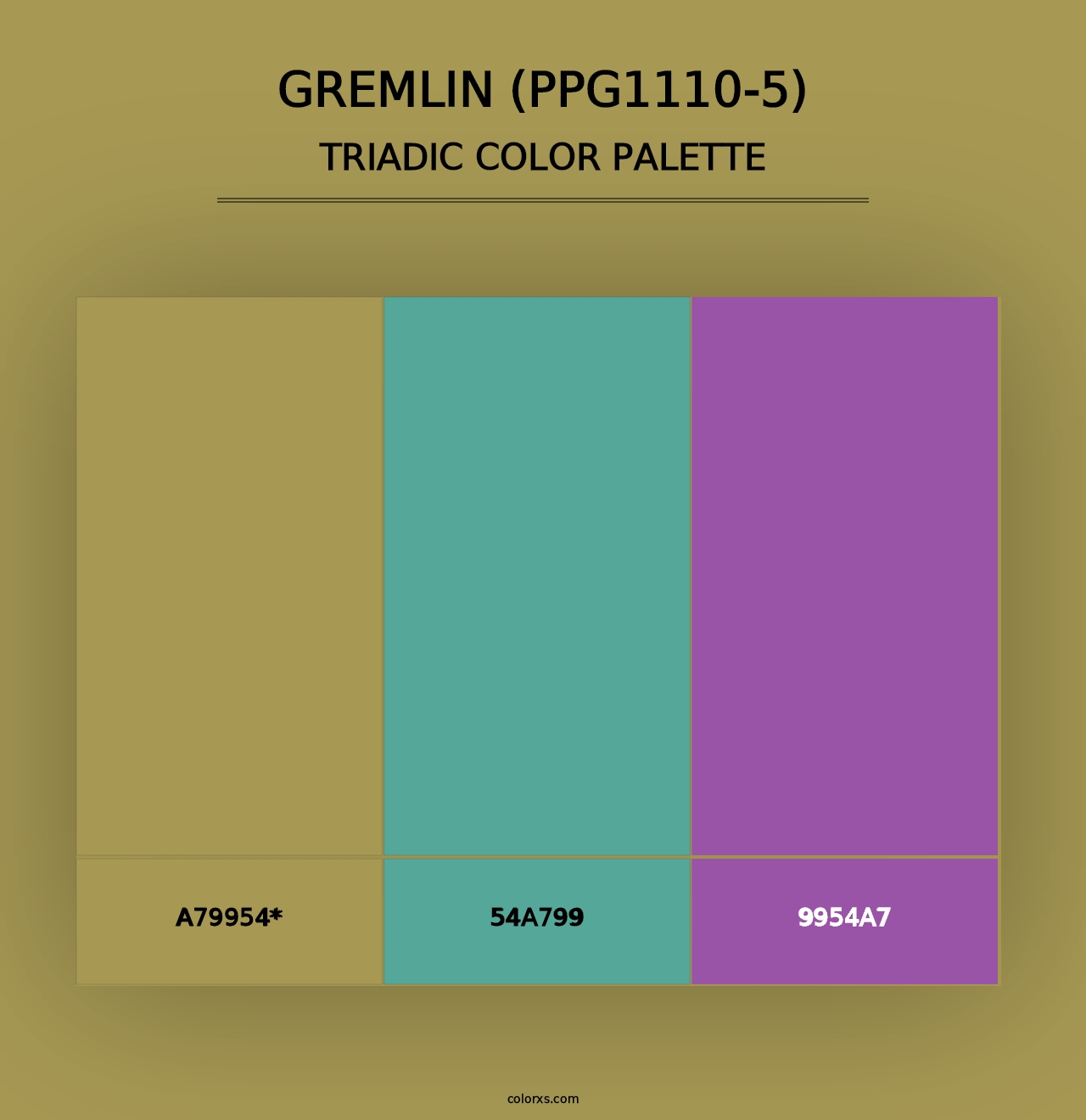 Gremlin (PPG1110-5) - Triadic Color Palette