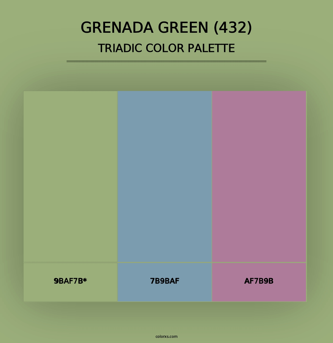 Grenada Green (432) - Triadic Color Palette