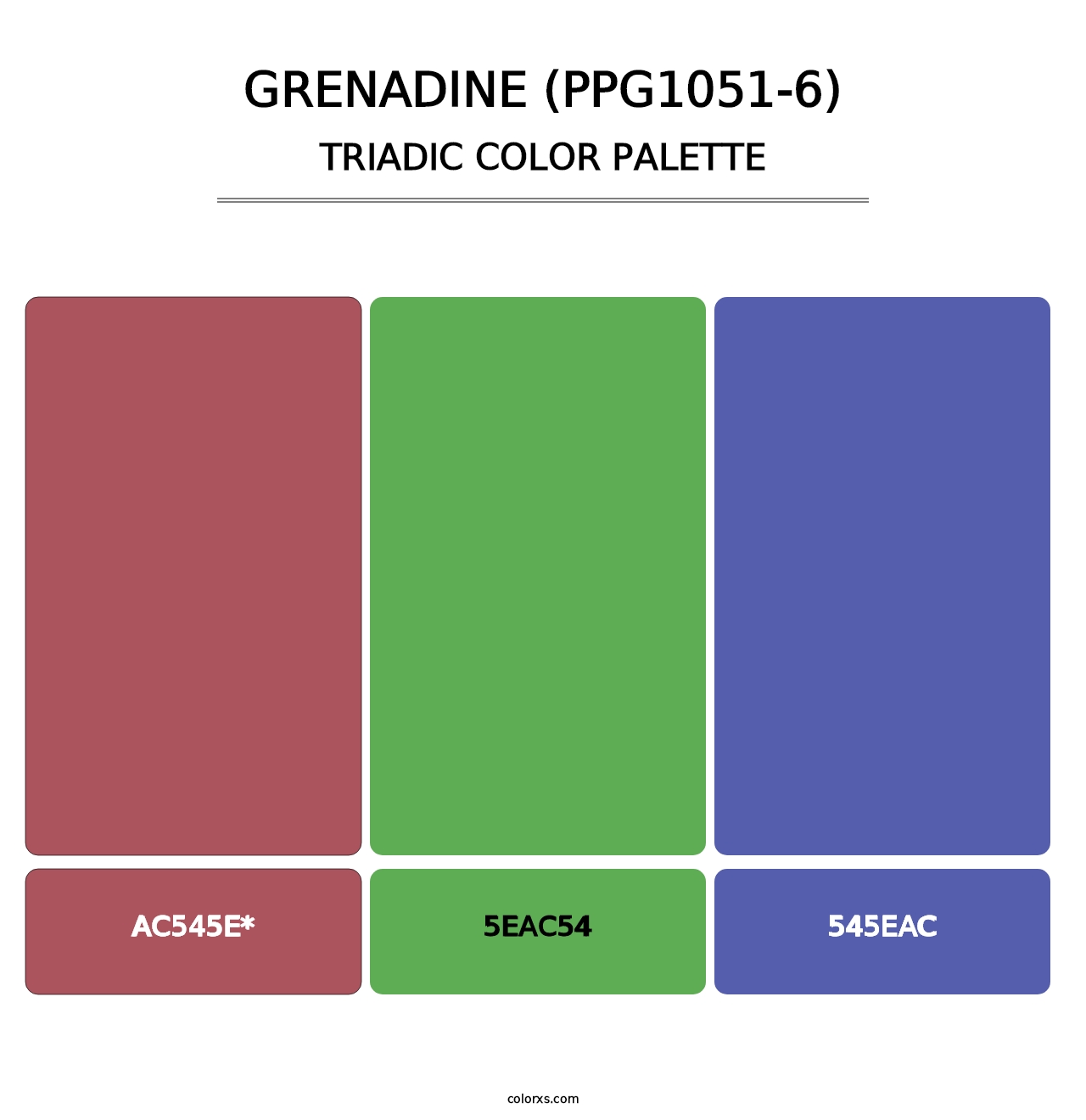 Grenadine (PPG1051-6) - Triadic Color Palette