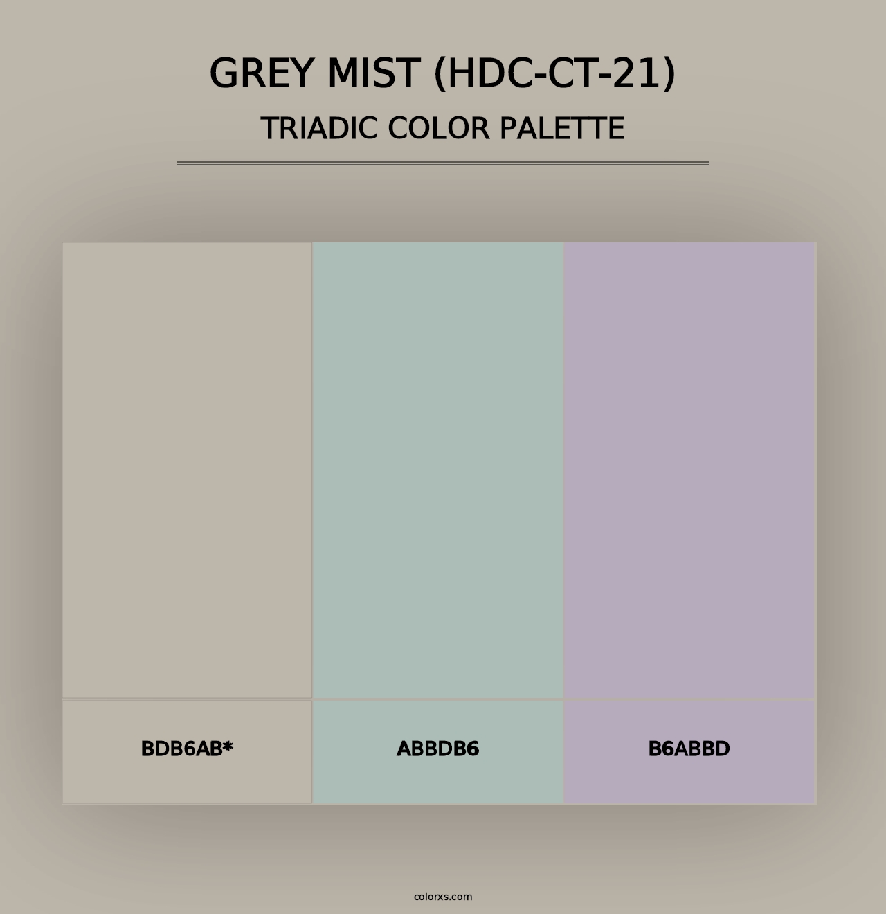 Grey Mist (HDC-CT-21) - Triadic Color Palette