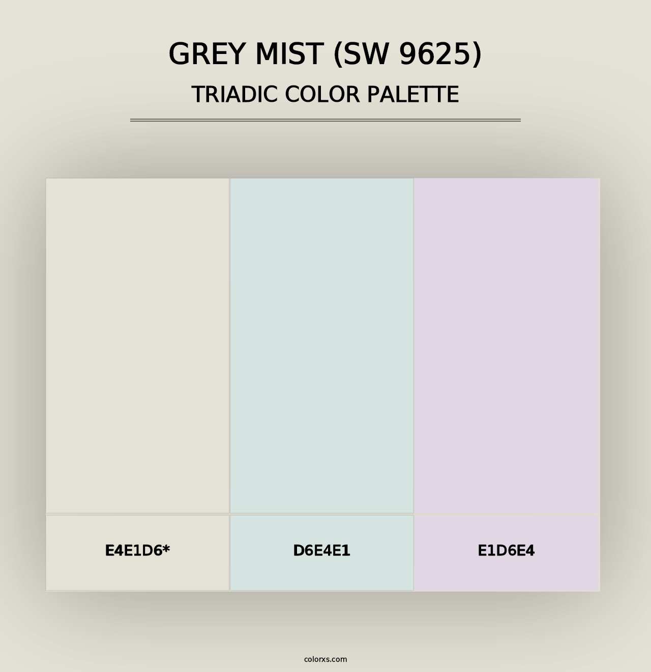 Grey Mist (SW 9625) - Triadic Color Palette