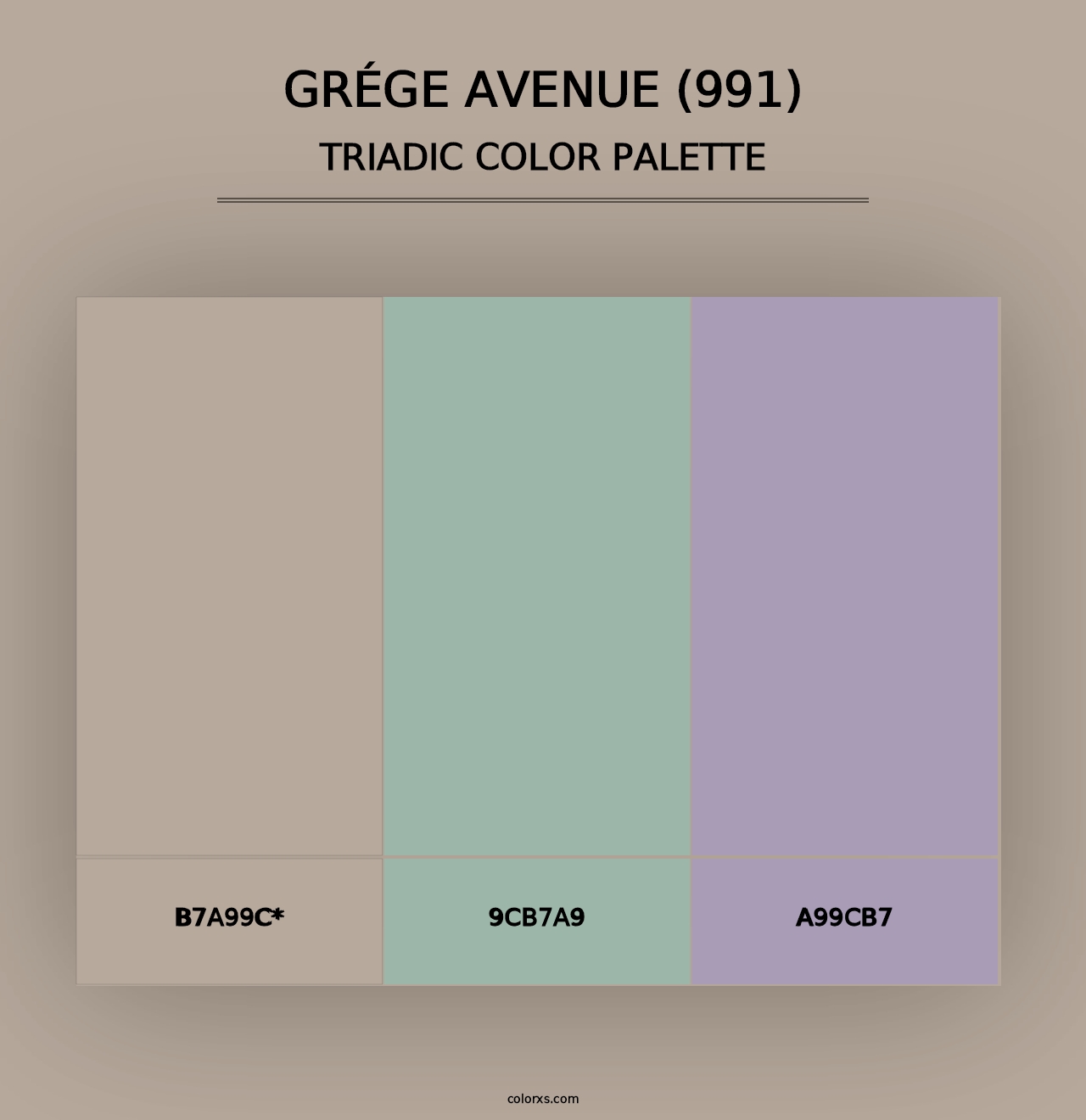 Grége Avenue (991) - Triadic Color Palette