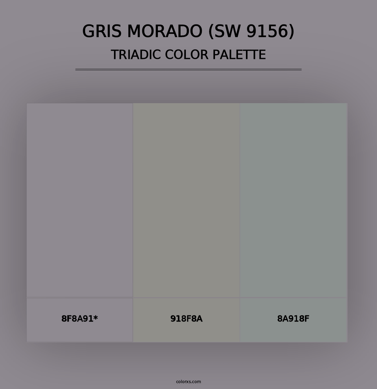 Gris Morado (SW 9156) - Triadic Color Palette