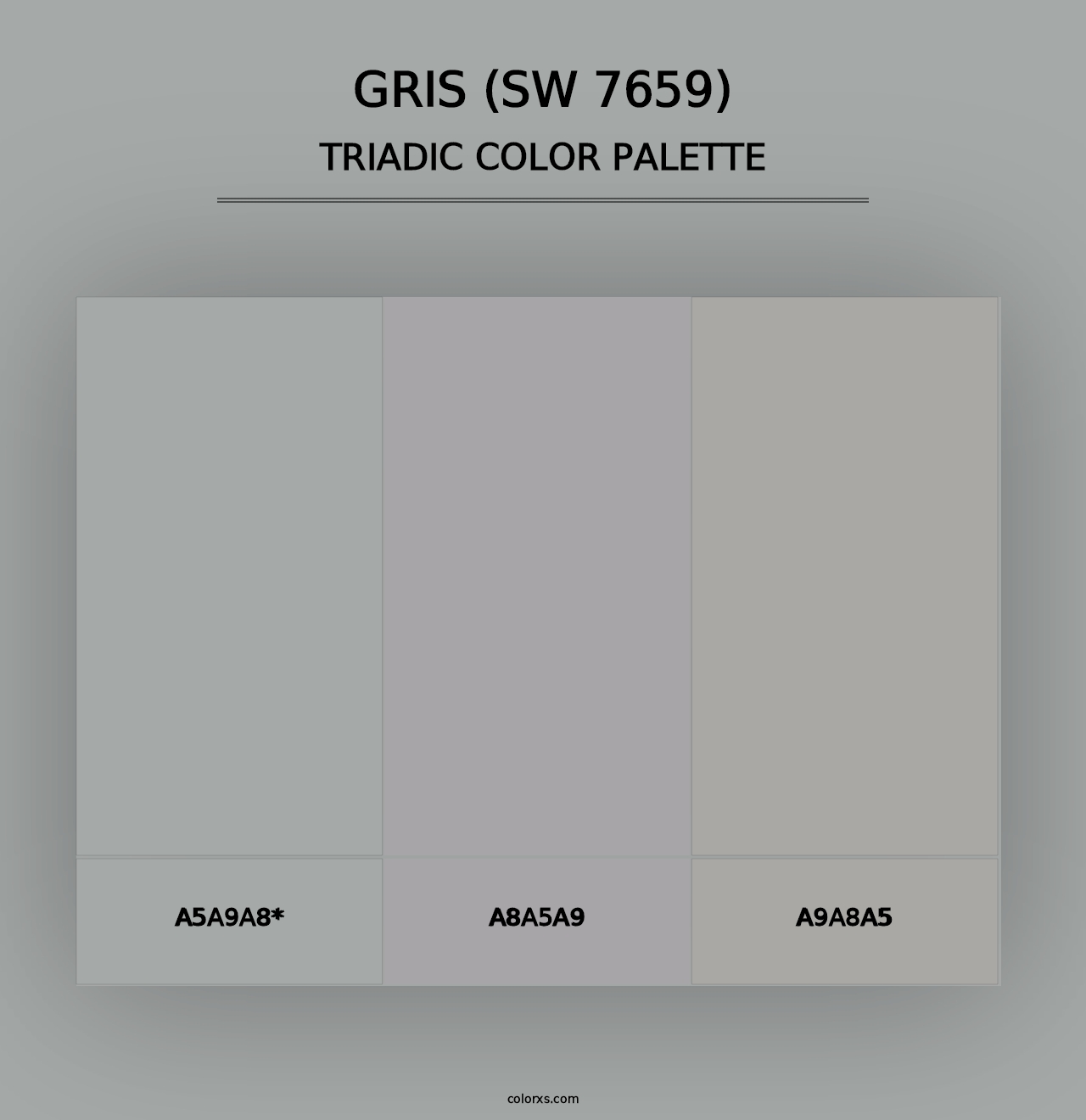 Gris (SW 7659) - Triadic Color Palette