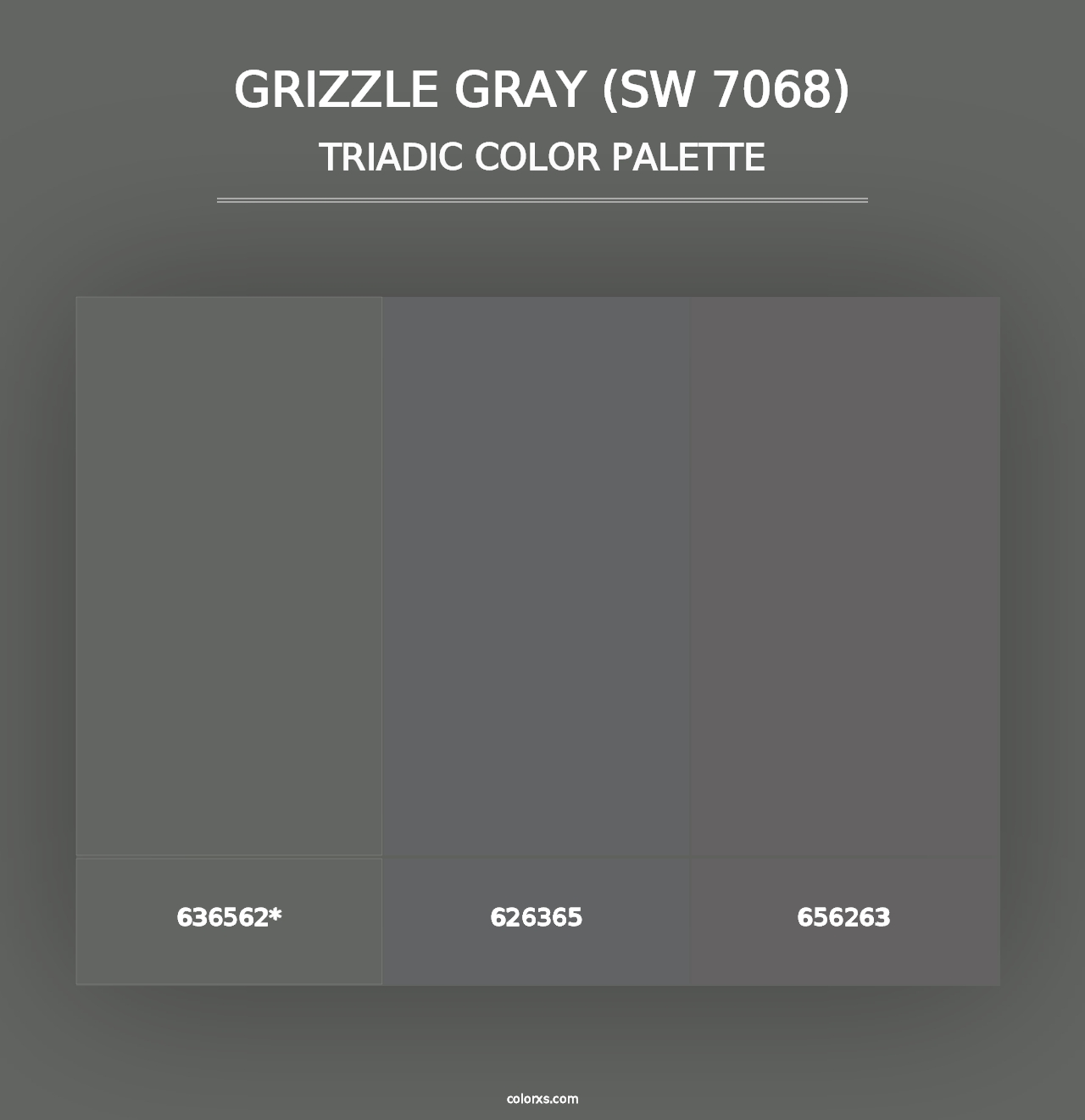 Grizzle Gray (SW 7068) - Triadic Color Palette